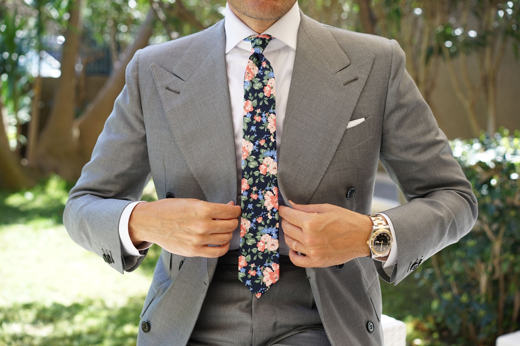 Havana Pink Floral Skinny Tie