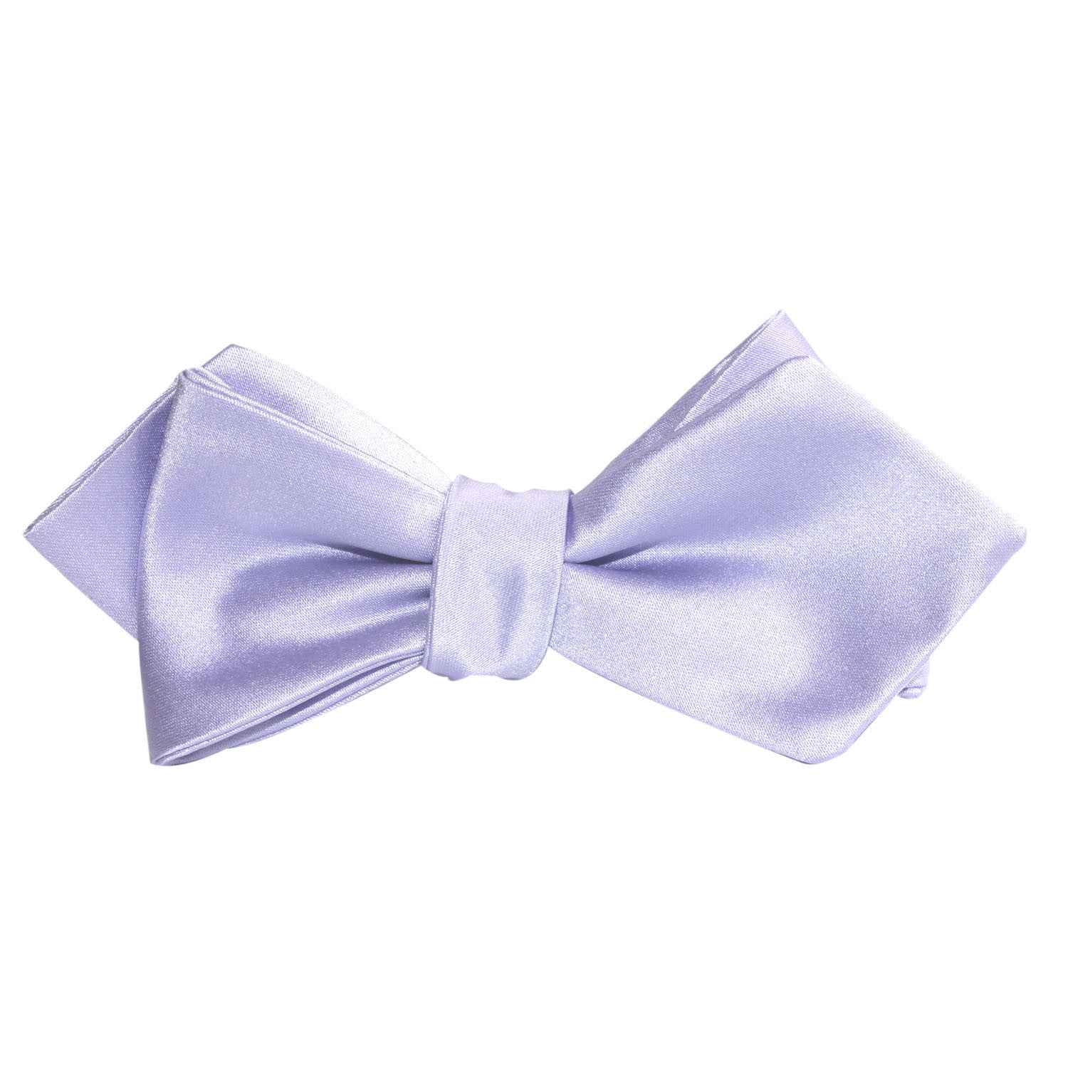 Lavender Purple Satin Self Tie Diamond Tip Bow Tie