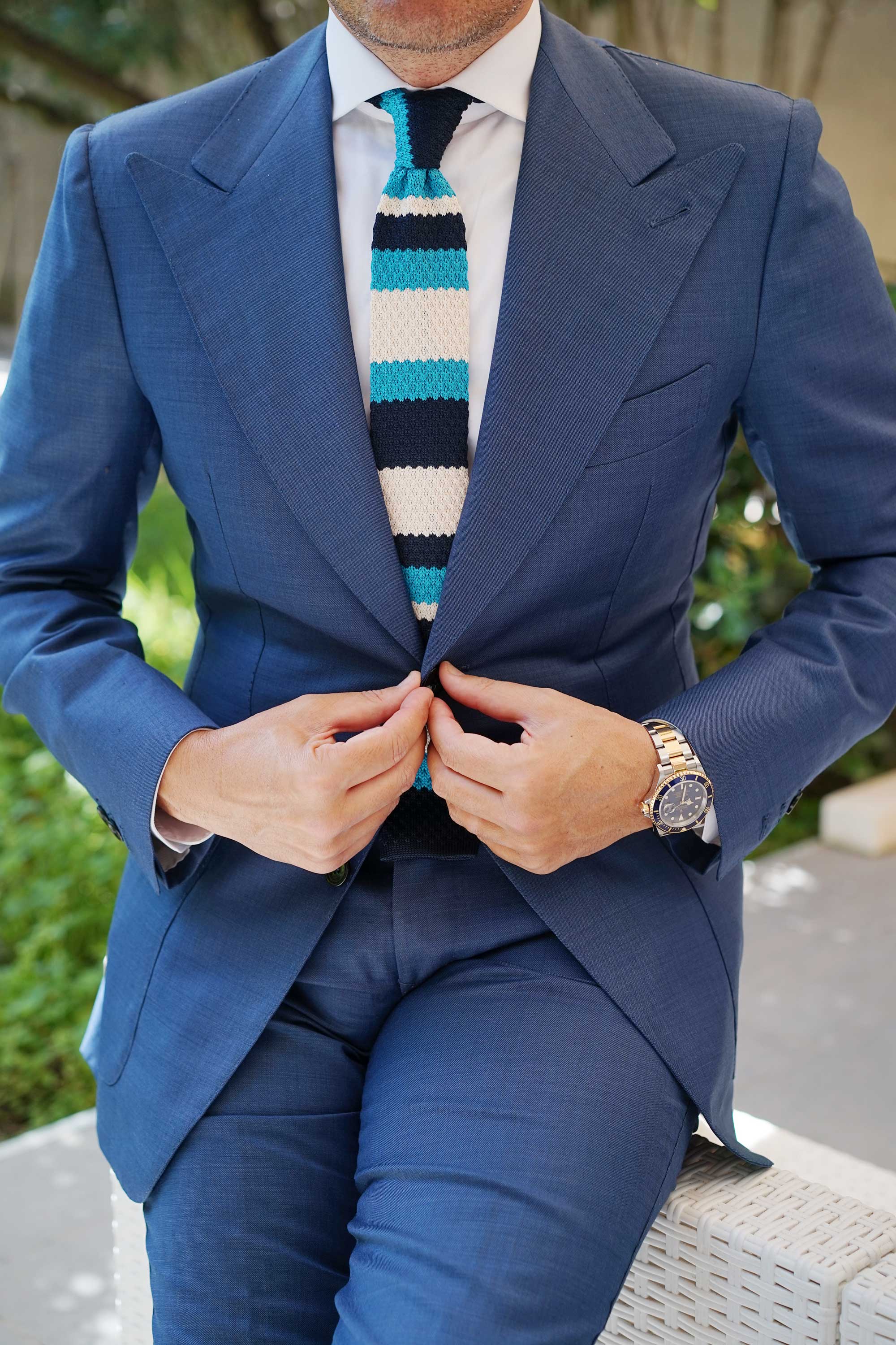 Sinatra Blue Knitted Tie