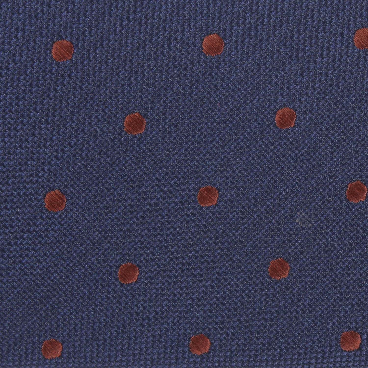 Navy Blue with Brown Polka Dots Skinny Tie