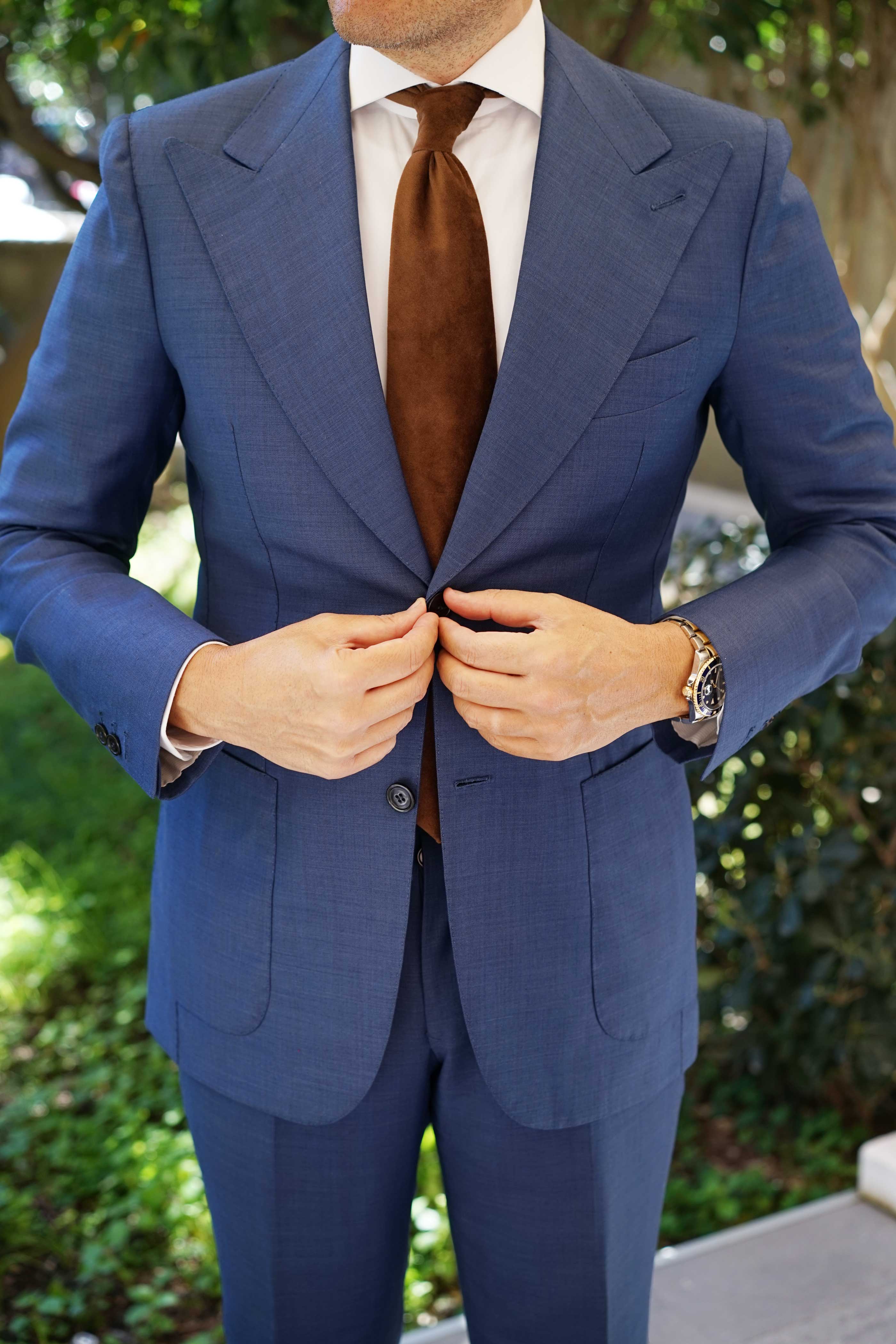 Dark Brown Velvet Necktie