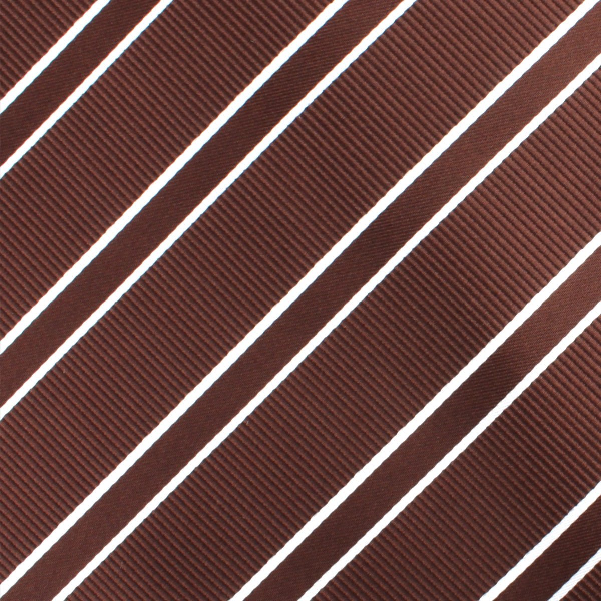 Chocolate Brown Double Stripe Pocket Square