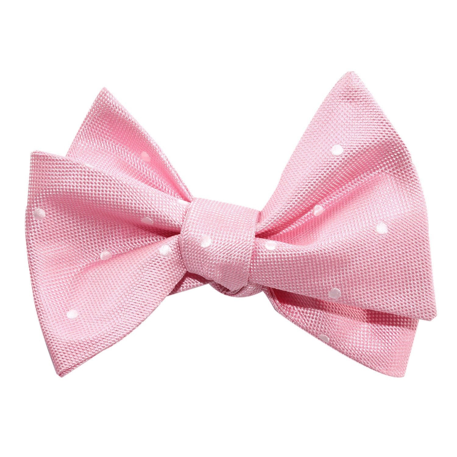 Baby Pink with White Polka Dots Self Tie Bow Tie