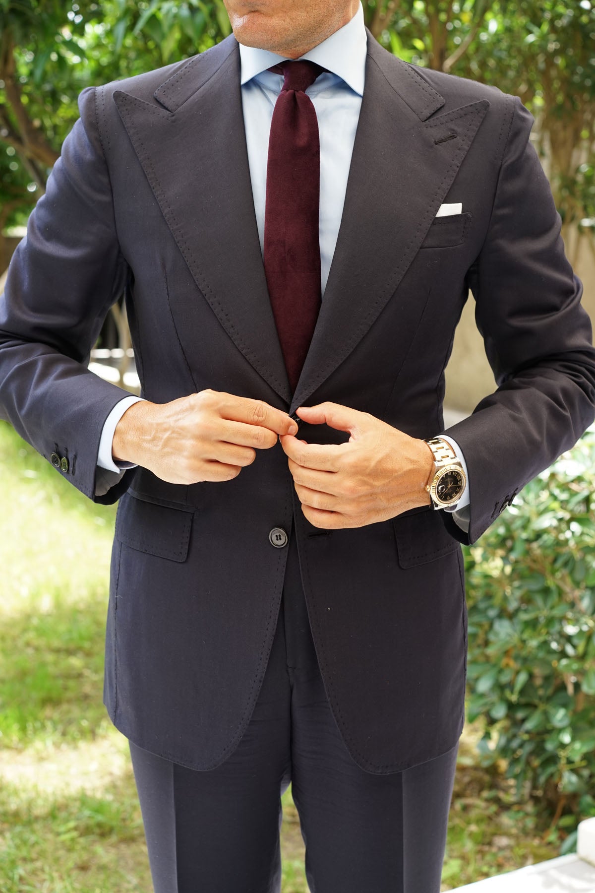 Bond Burgundy Velvet Skinny Tie