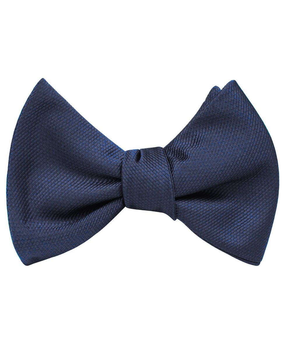 Navy Blue Weave Self Bow Tie