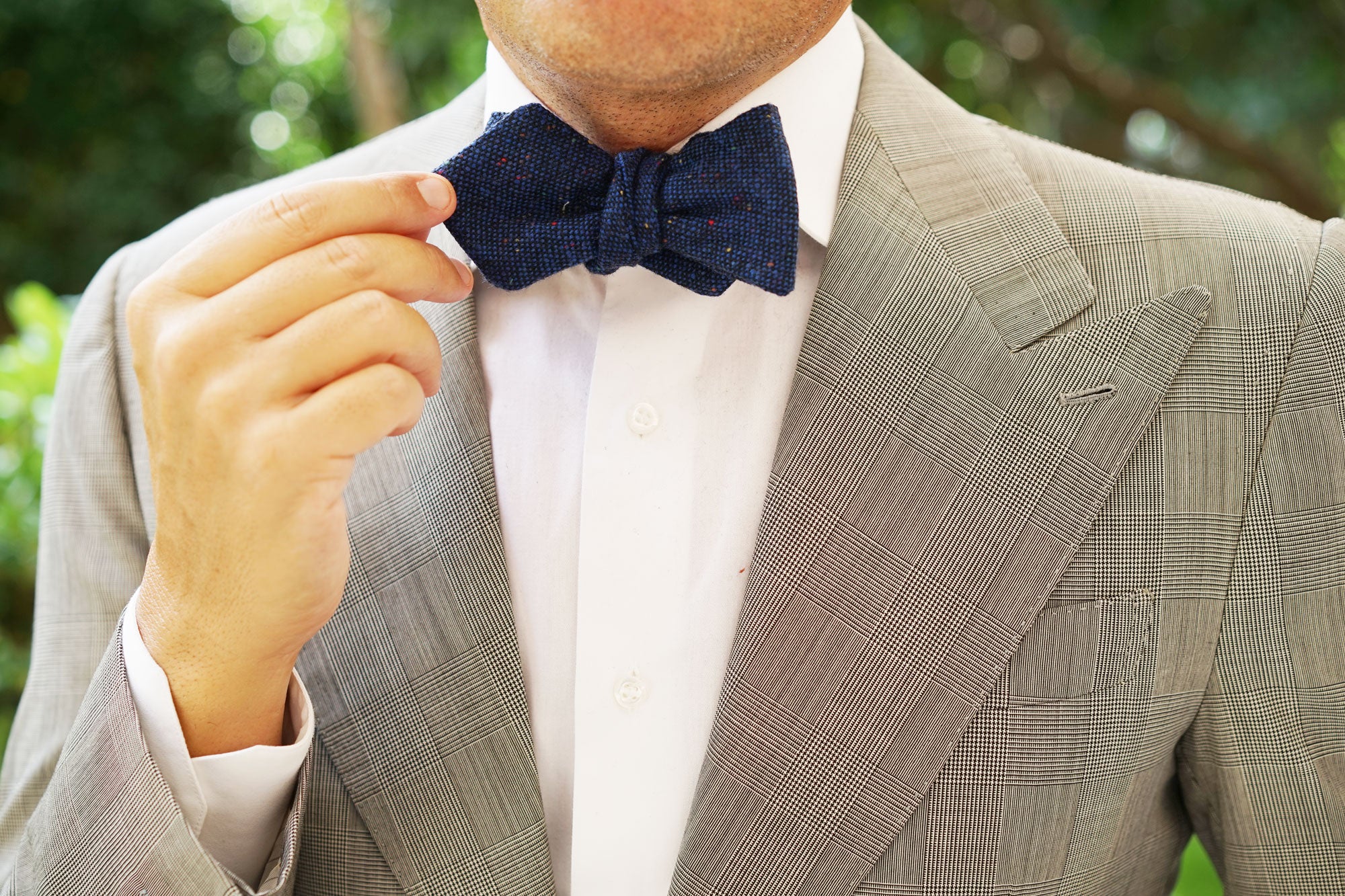 Speckles on Blue Donegal Diamond Self Bow Tie