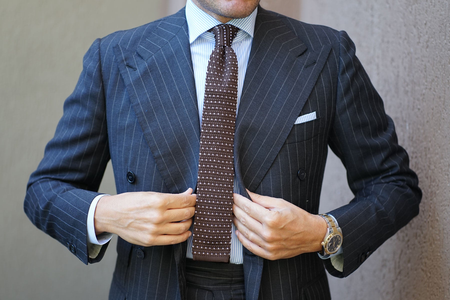 Antonio Ambrosio Brown Knitted Tie