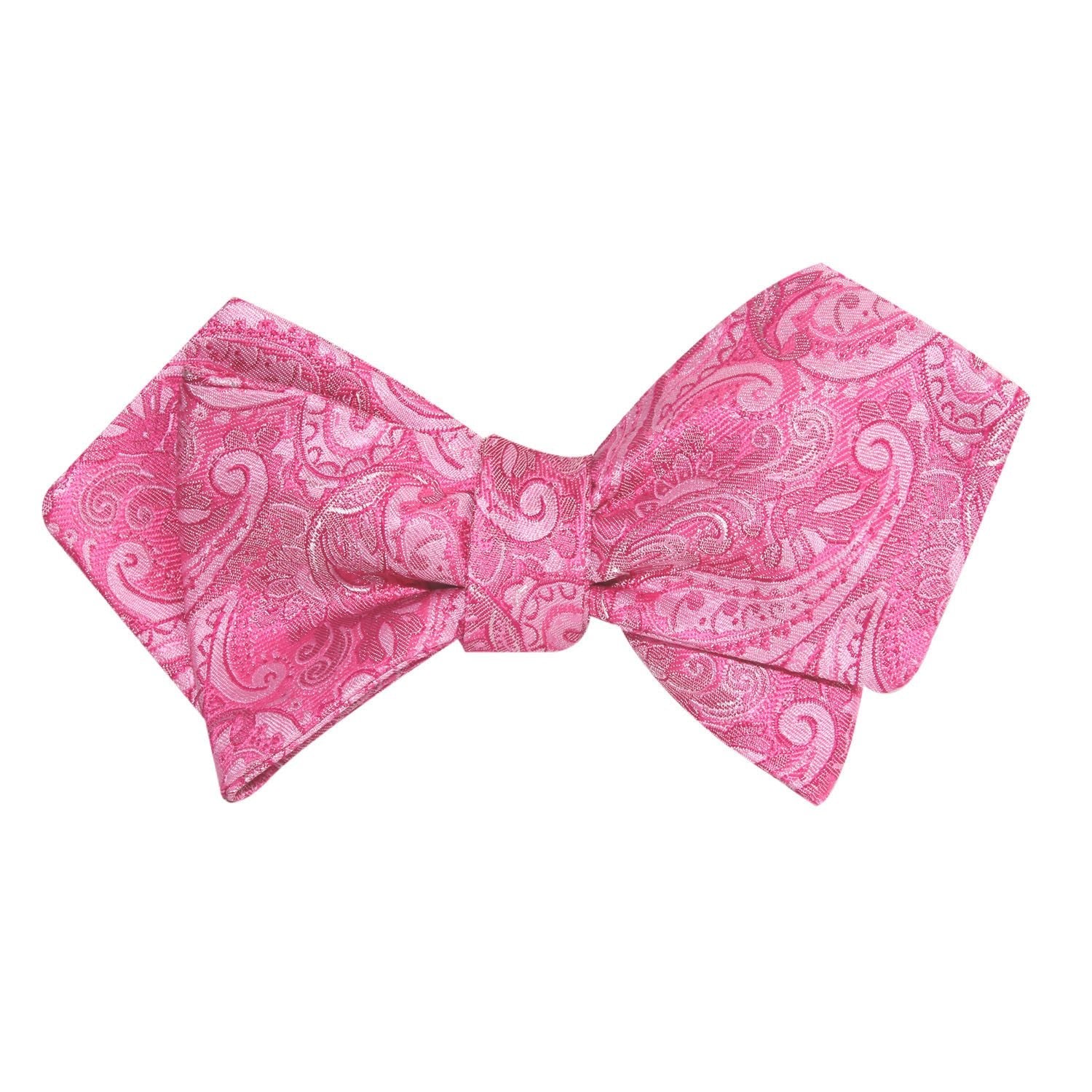 Paisley Pink Self Tie Diamond Tip Bow Tie