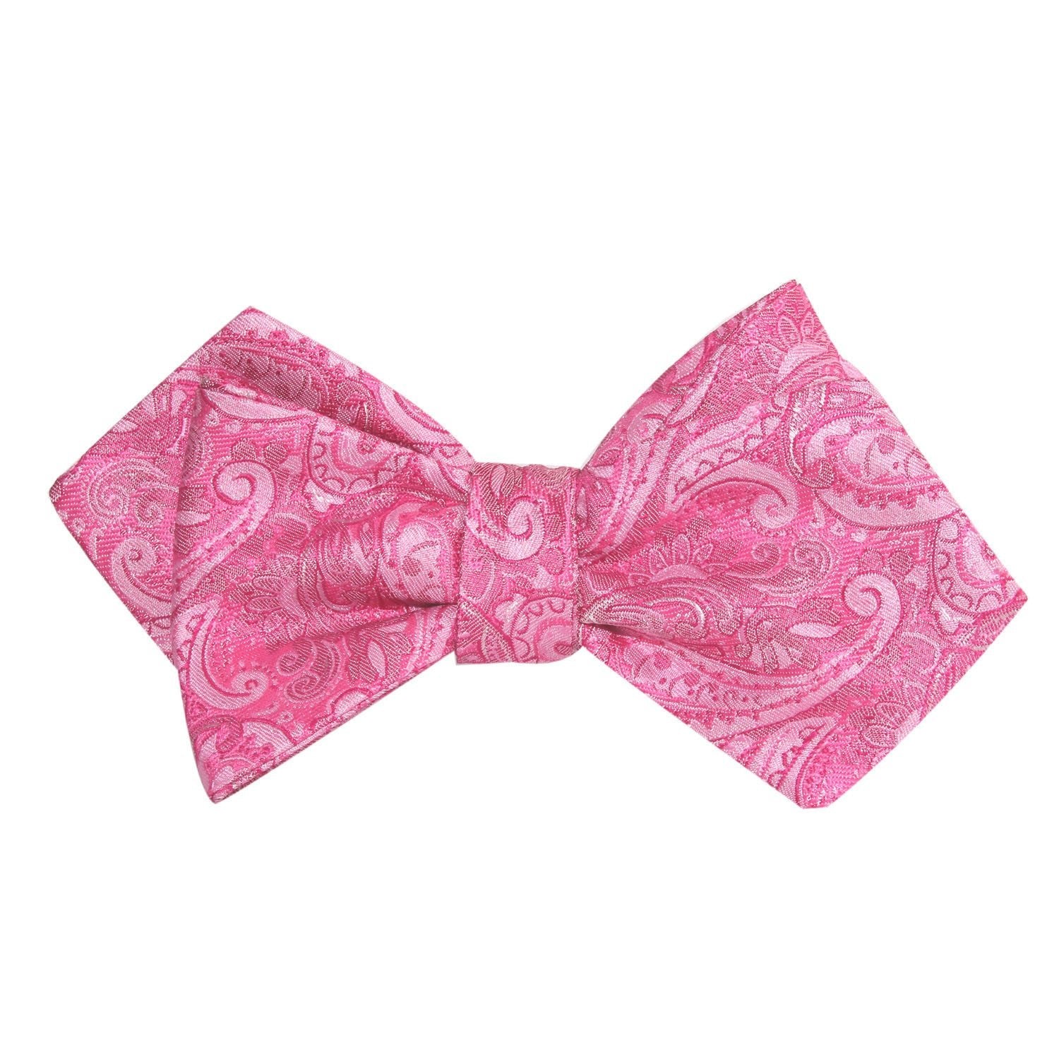 Paisley Pink Self Tie Diamond Tip Bow Tie