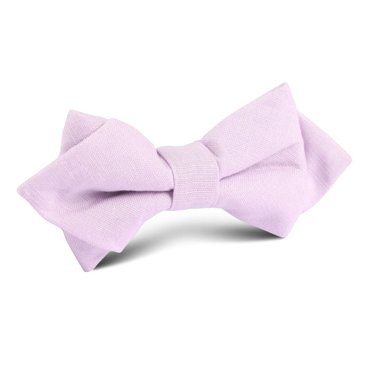 Purple Lilac Lavender Slub Linen Diamond Bow Tie