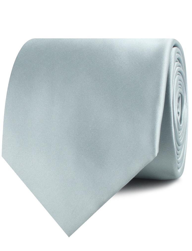 Light Silver Sage Satin Necktie