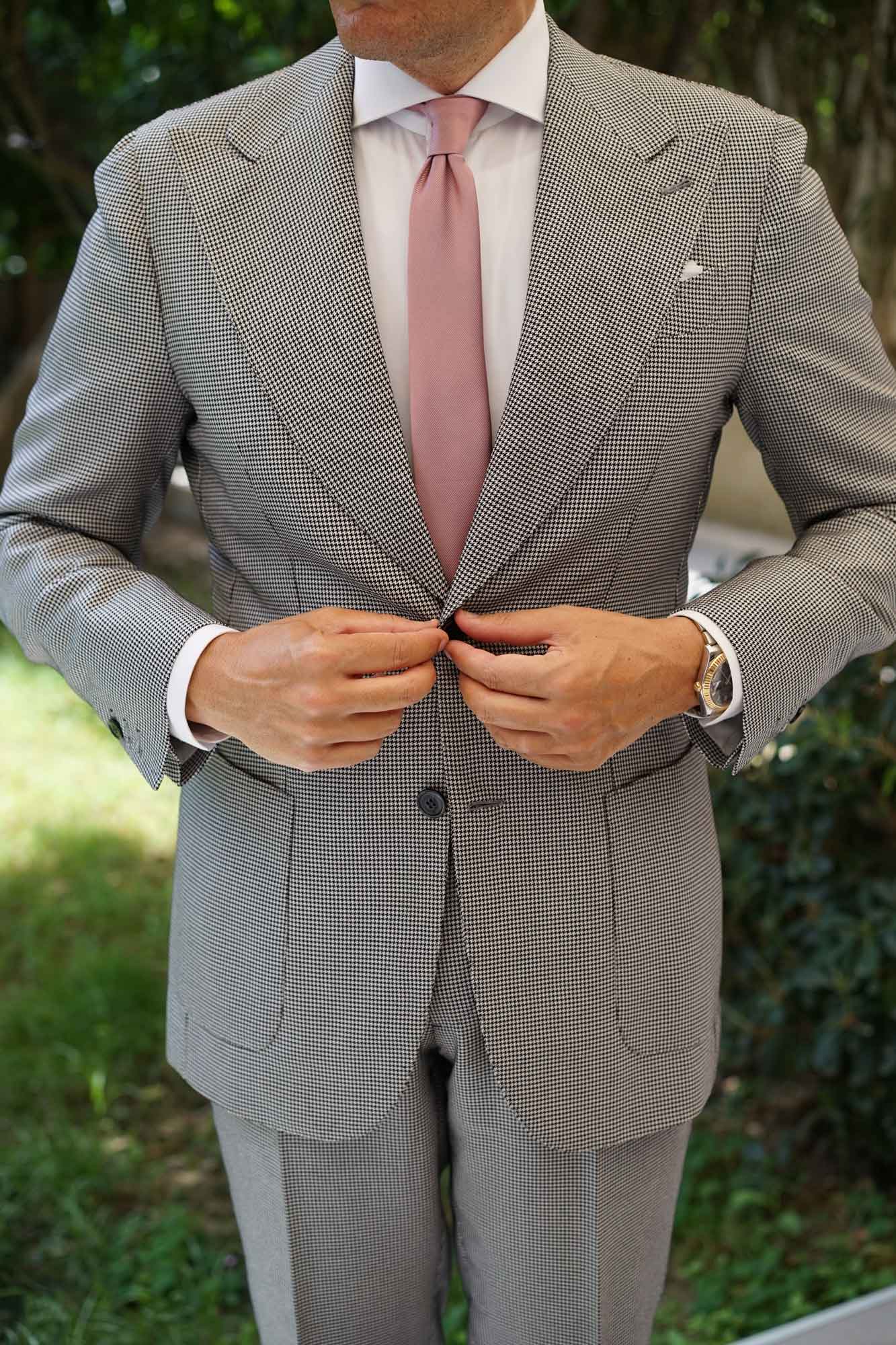 Dusty Rose Twill Skinny Tie