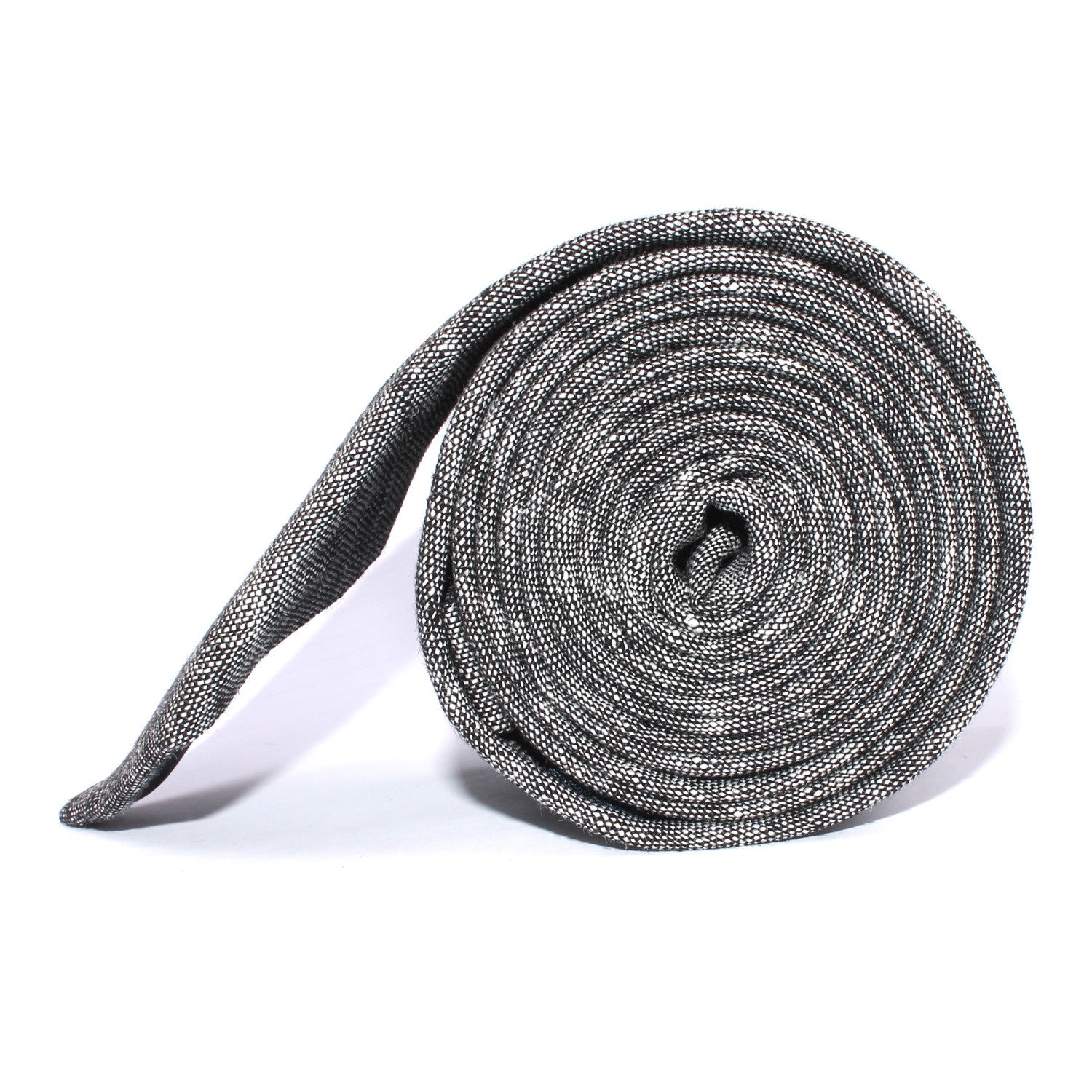 Black Linen Chambray Skinny Tie