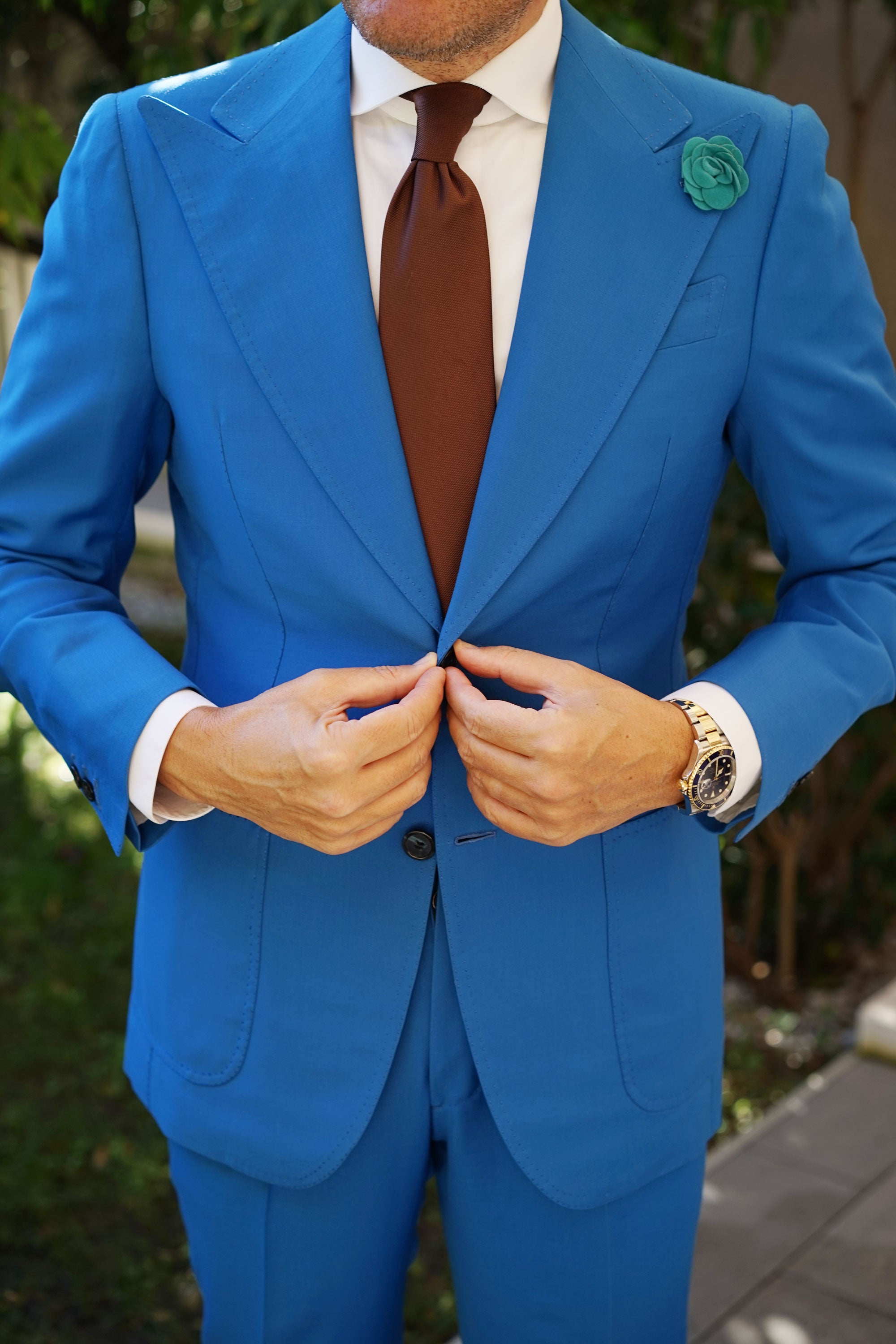 Teal Velvet Lapel Flower