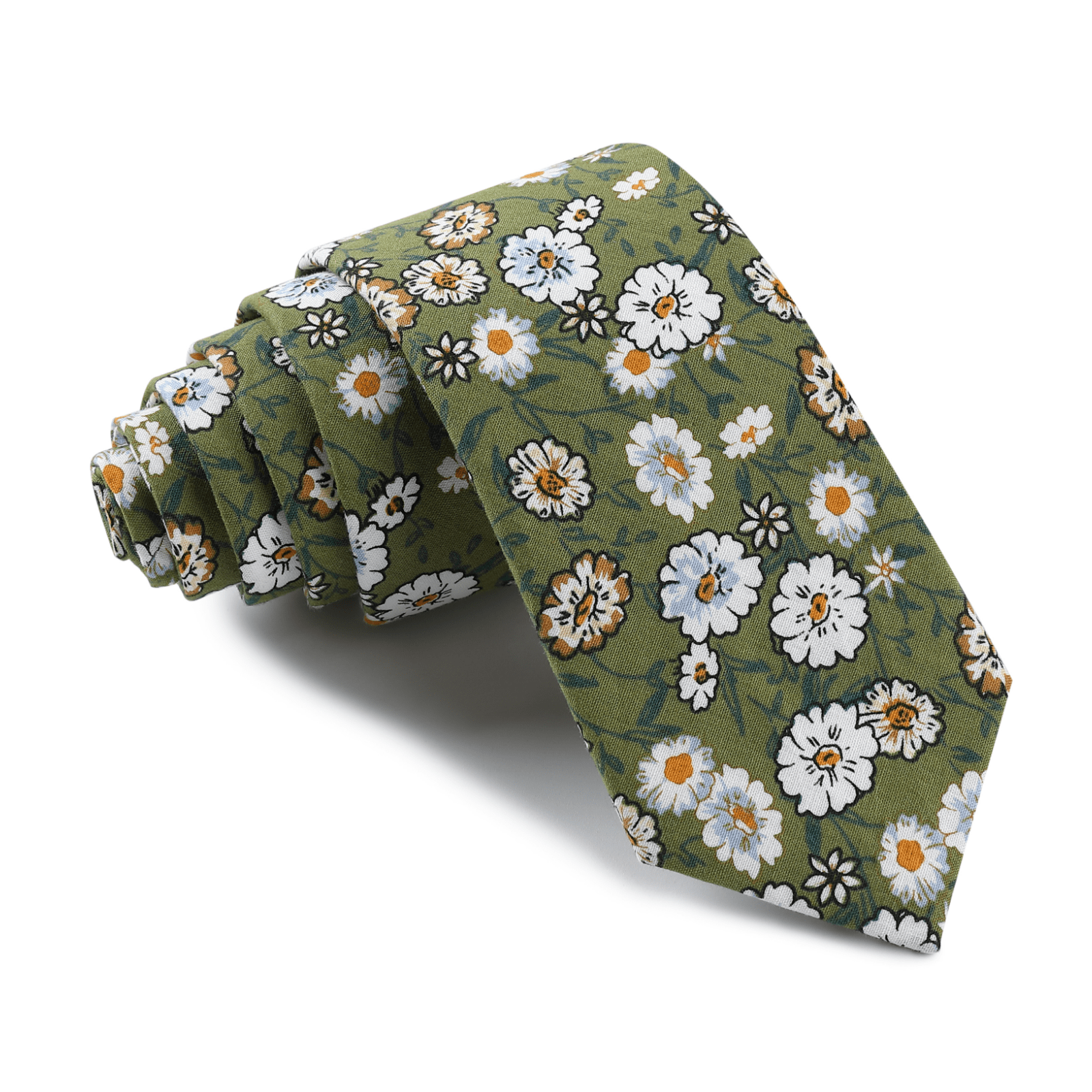 Greenfield Daisy Floral Skinny Tie