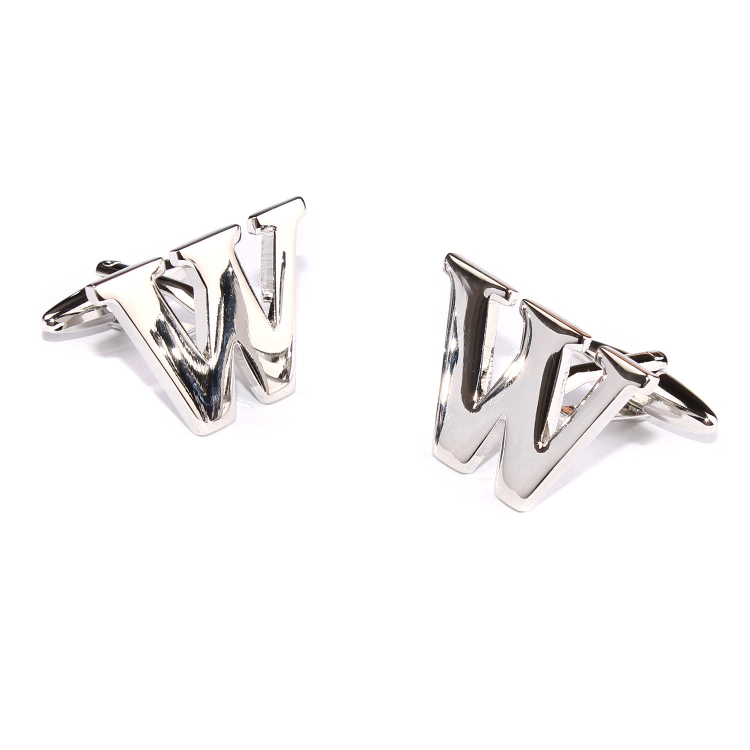 Letter W Silver Cufflinks