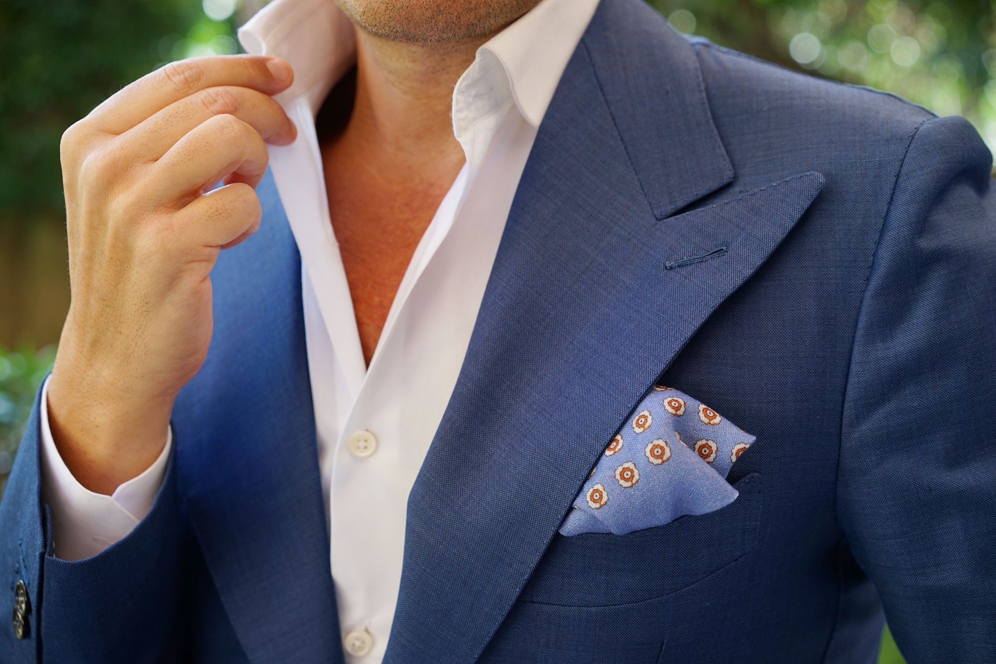 The Exiled King Arctic Blue Wool Pocket Square