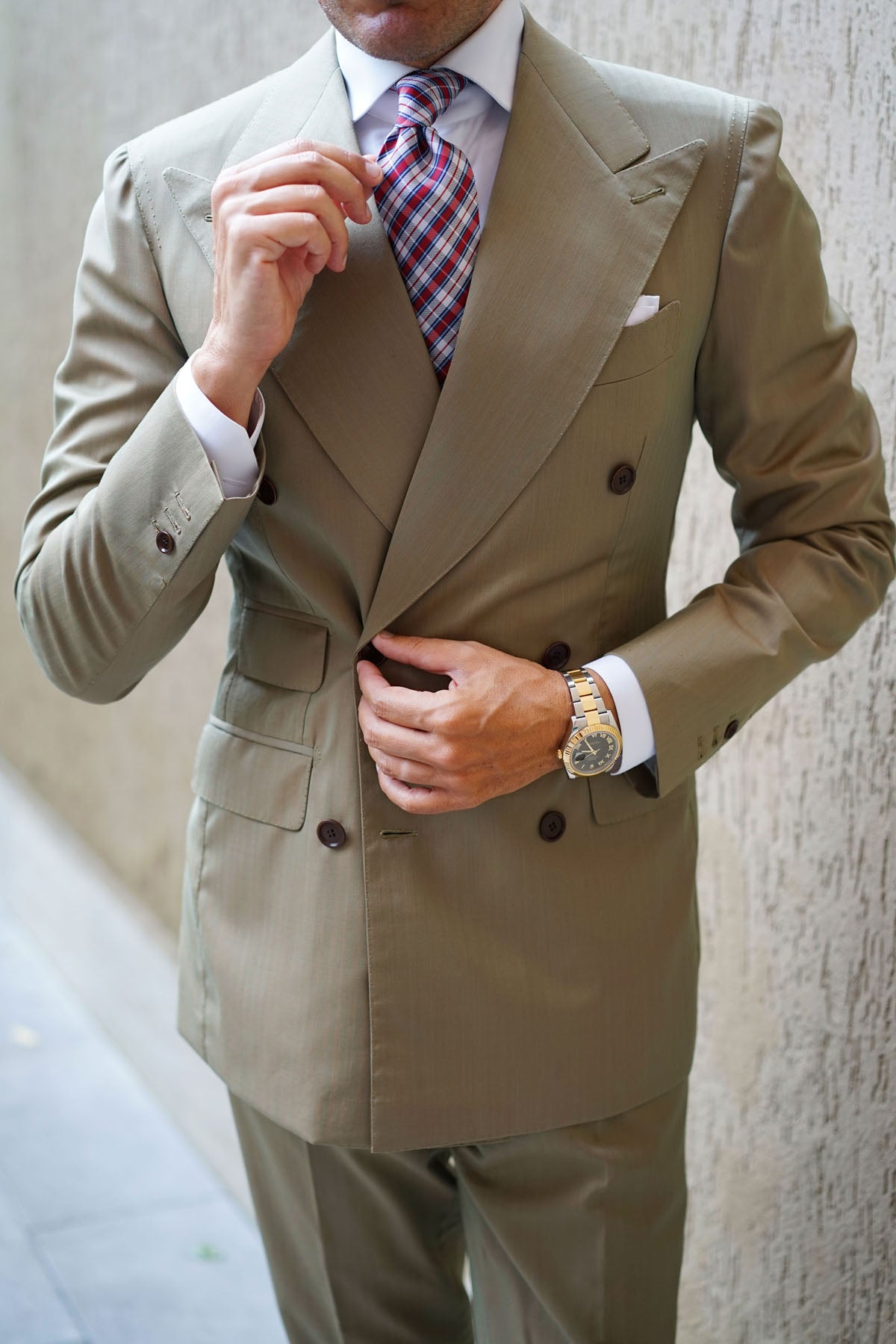 Tango Maroon with Blue Stripes Necktie