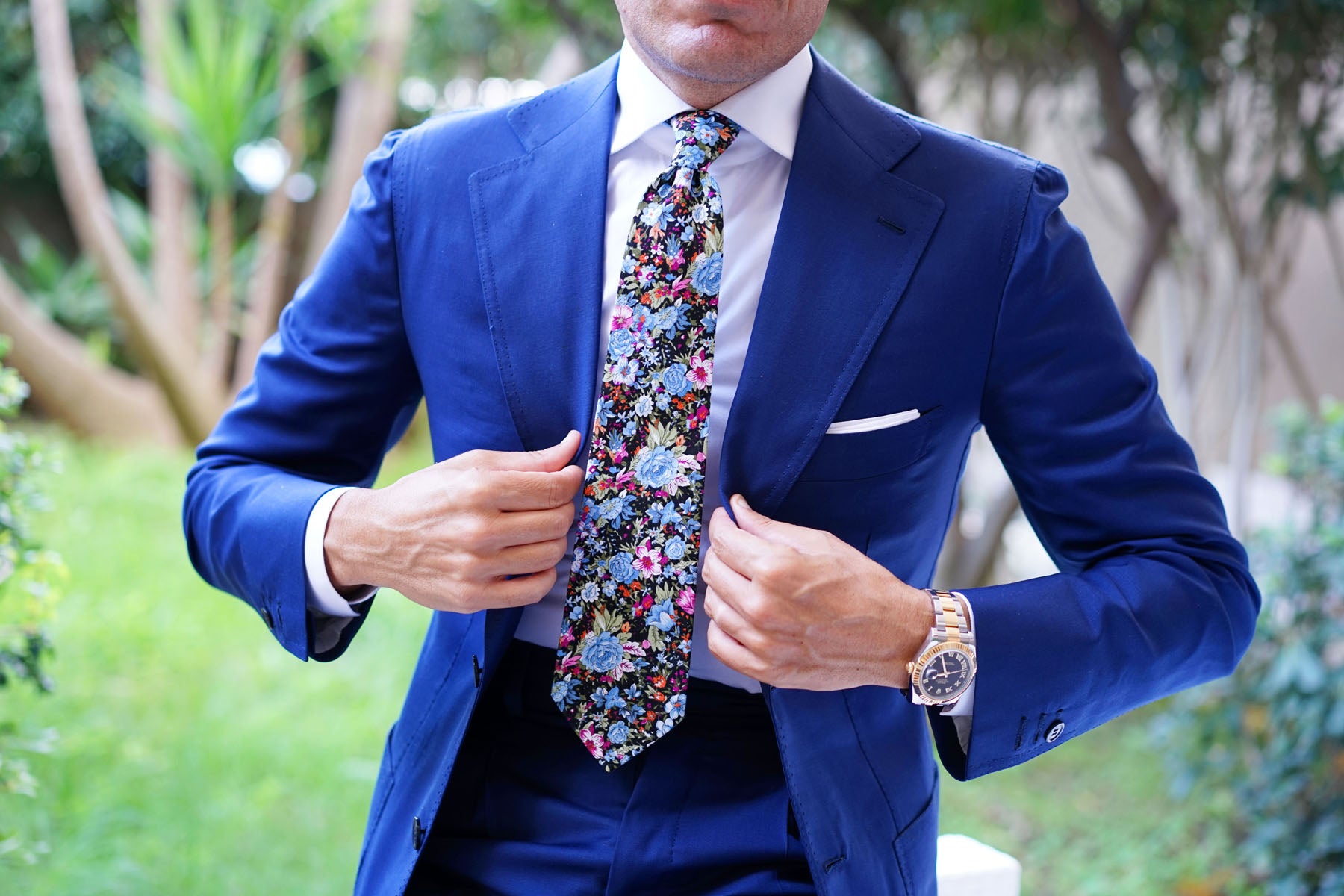 Scoglio D'Africa Violet Floral Tie