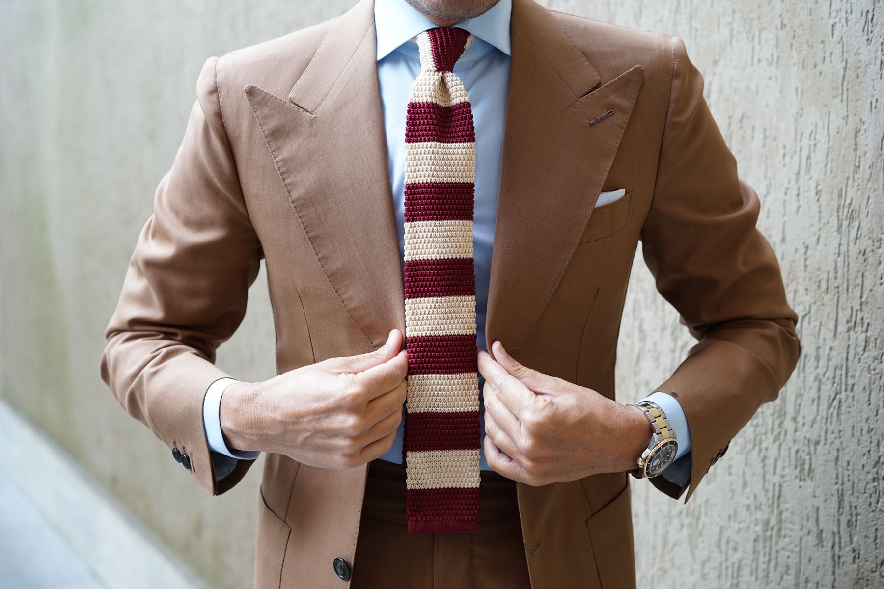 Burgundy Vanilla Knitted Tie