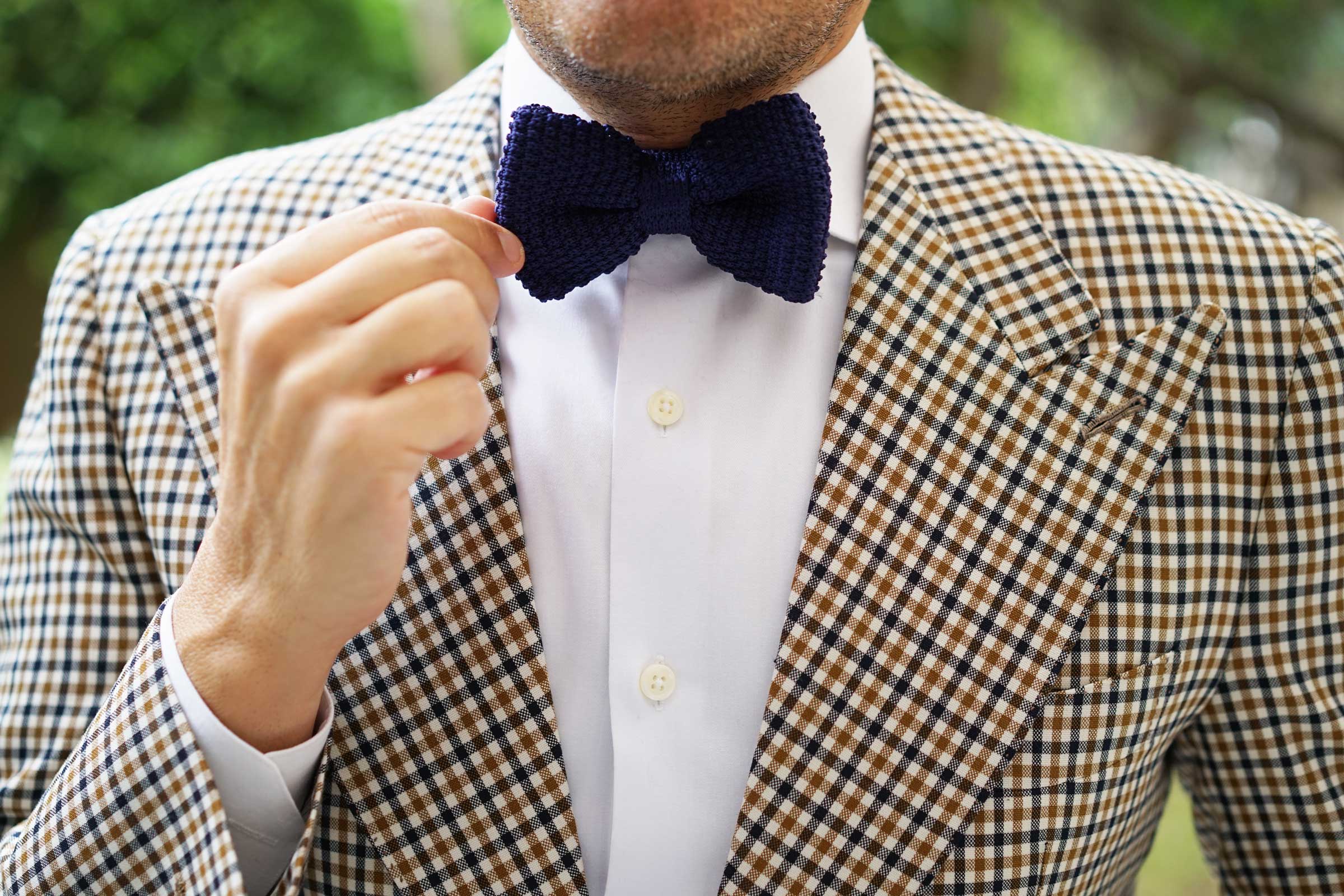 Purple Knitted Bow Tie