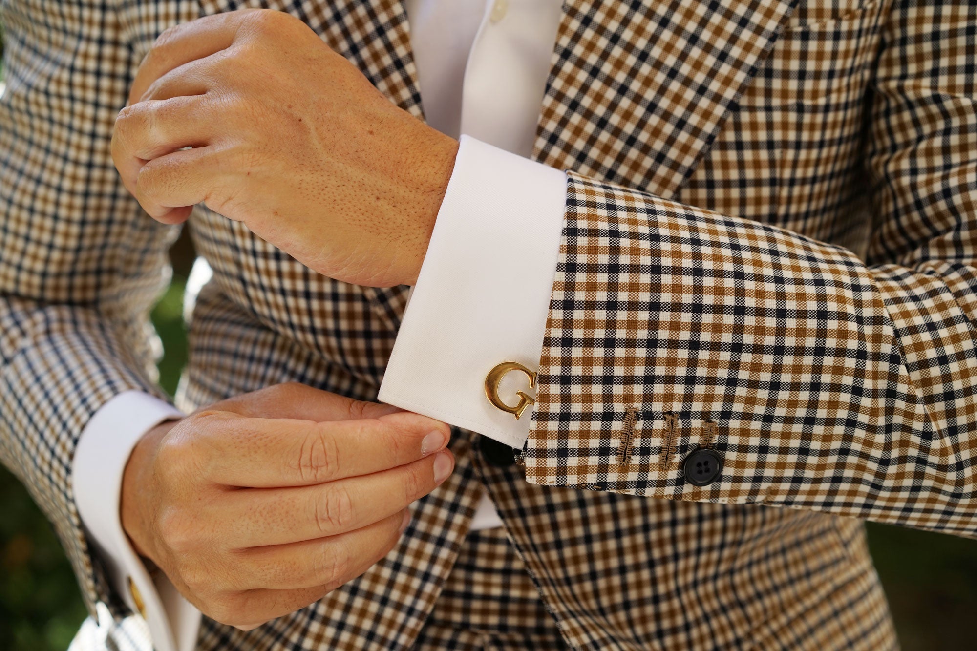 Letter G Gold Cufflinks