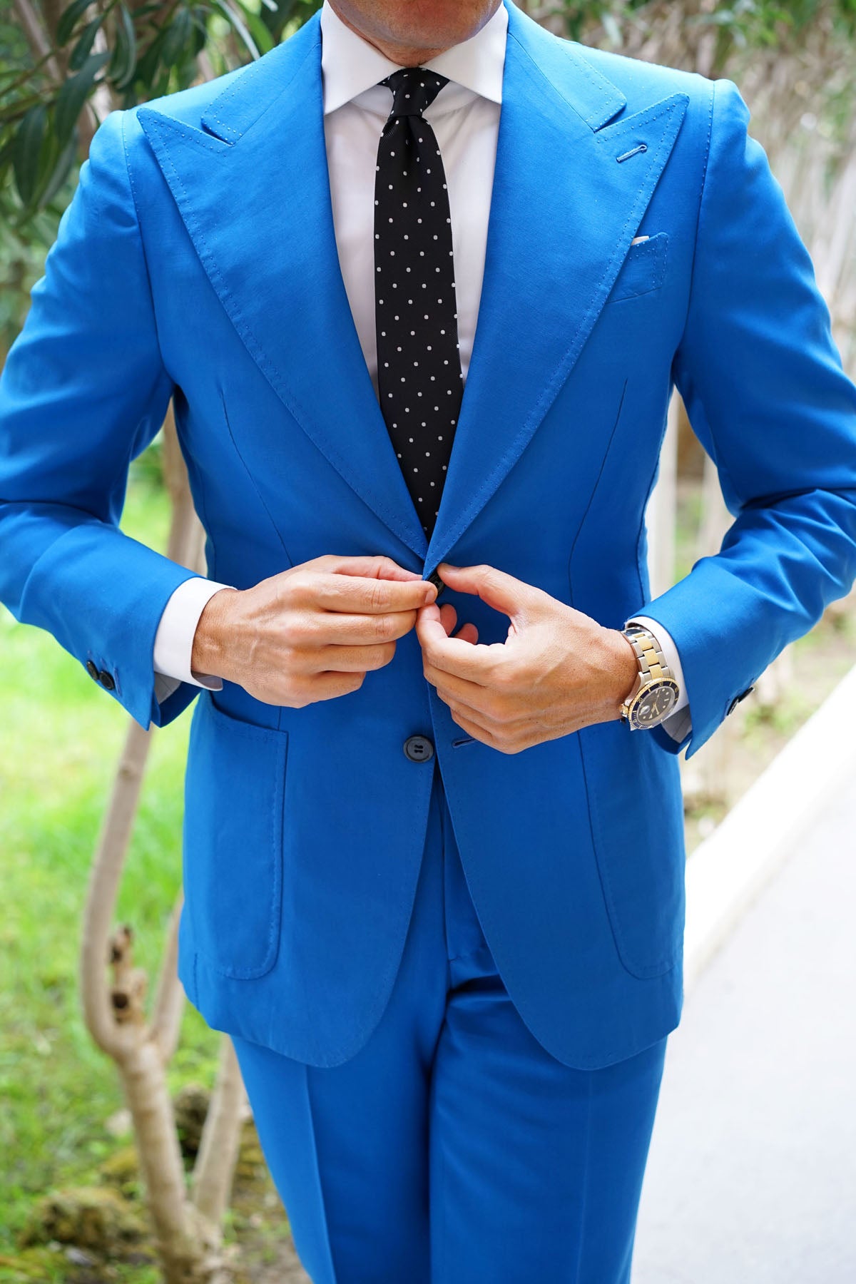 Bond Black Polka Dots Skinny Tie