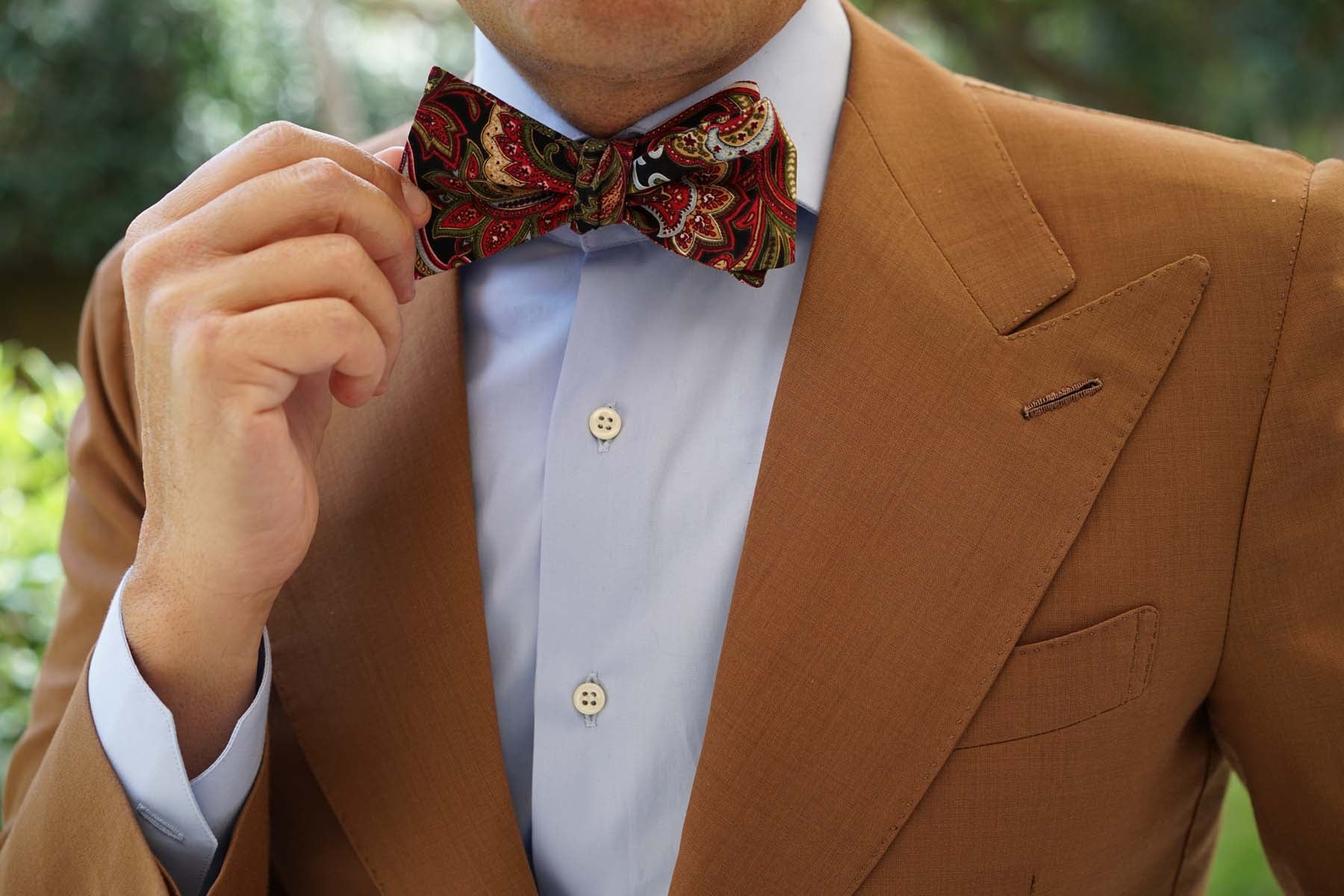 Sao Paulo Paisley Red Self Bow Tie