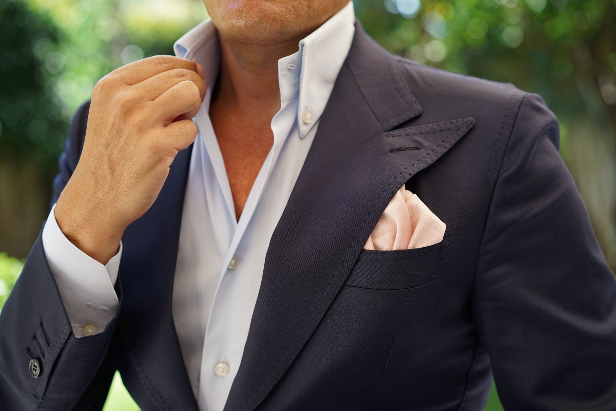 Blush Pink Velvet Pocket Square