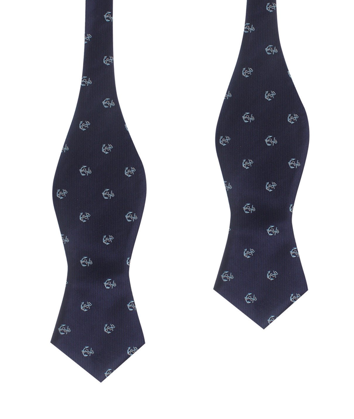 Navy Blue Sail Anchor Self Tie Diamond Tip Bow Tie