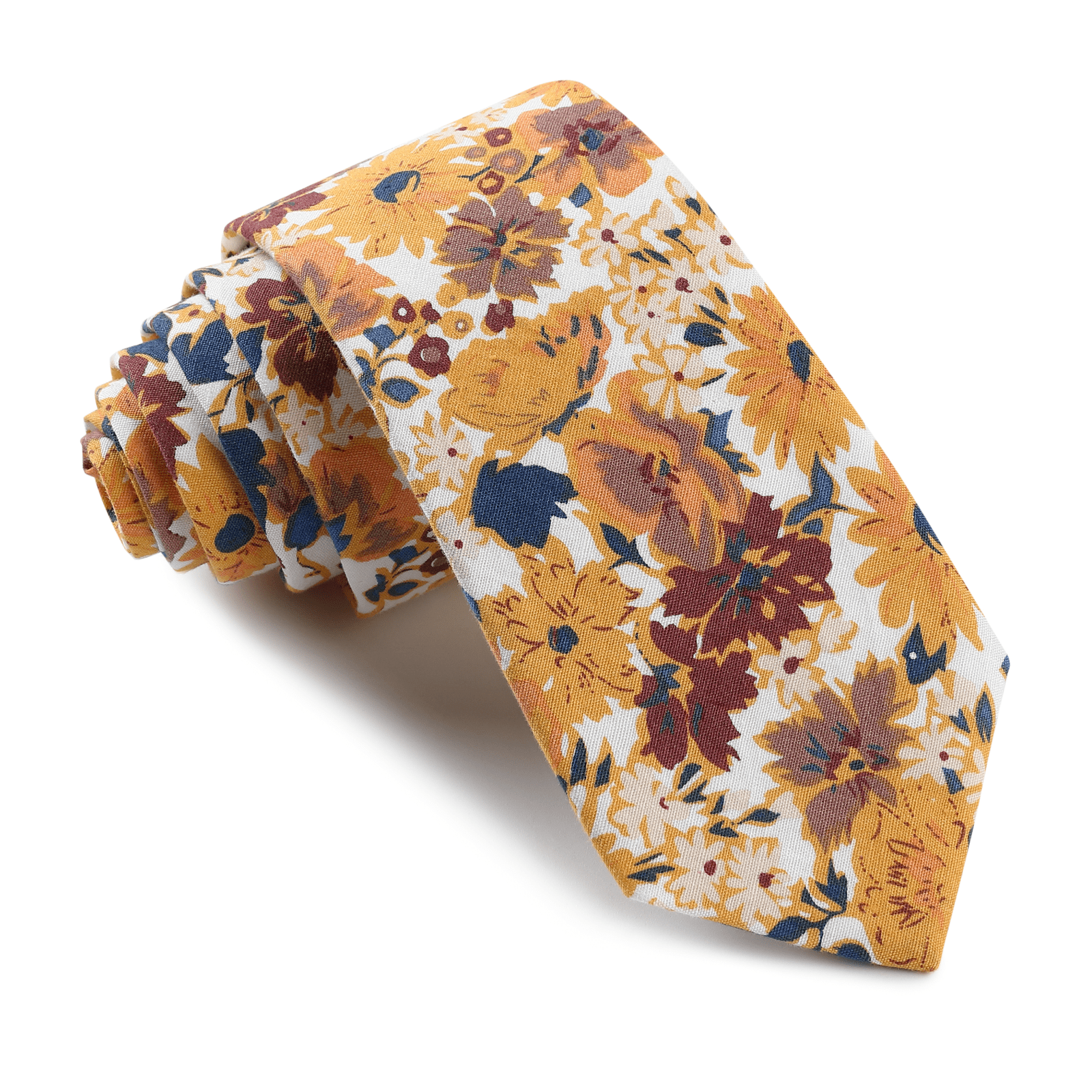 Marigold Meadow Floral Skinny Tie