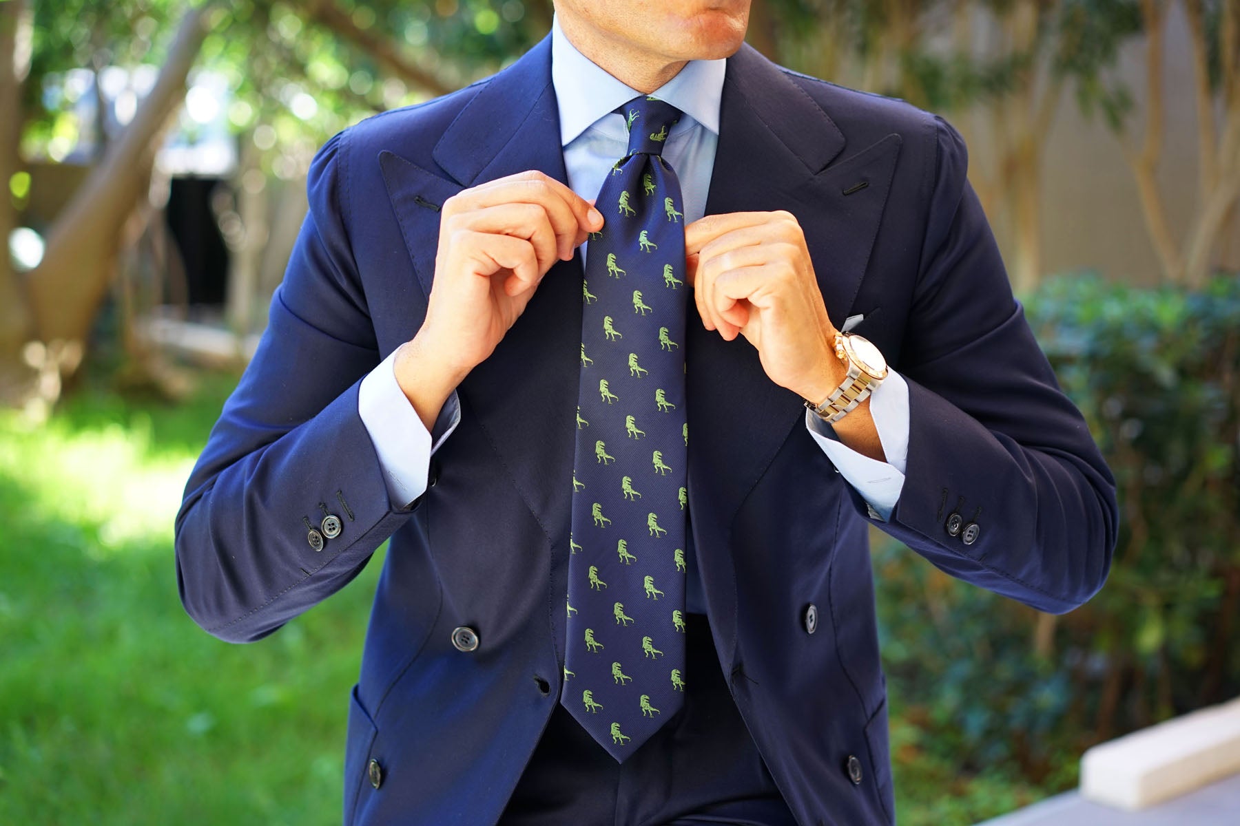 Green T-Rex Dinosaur Tie