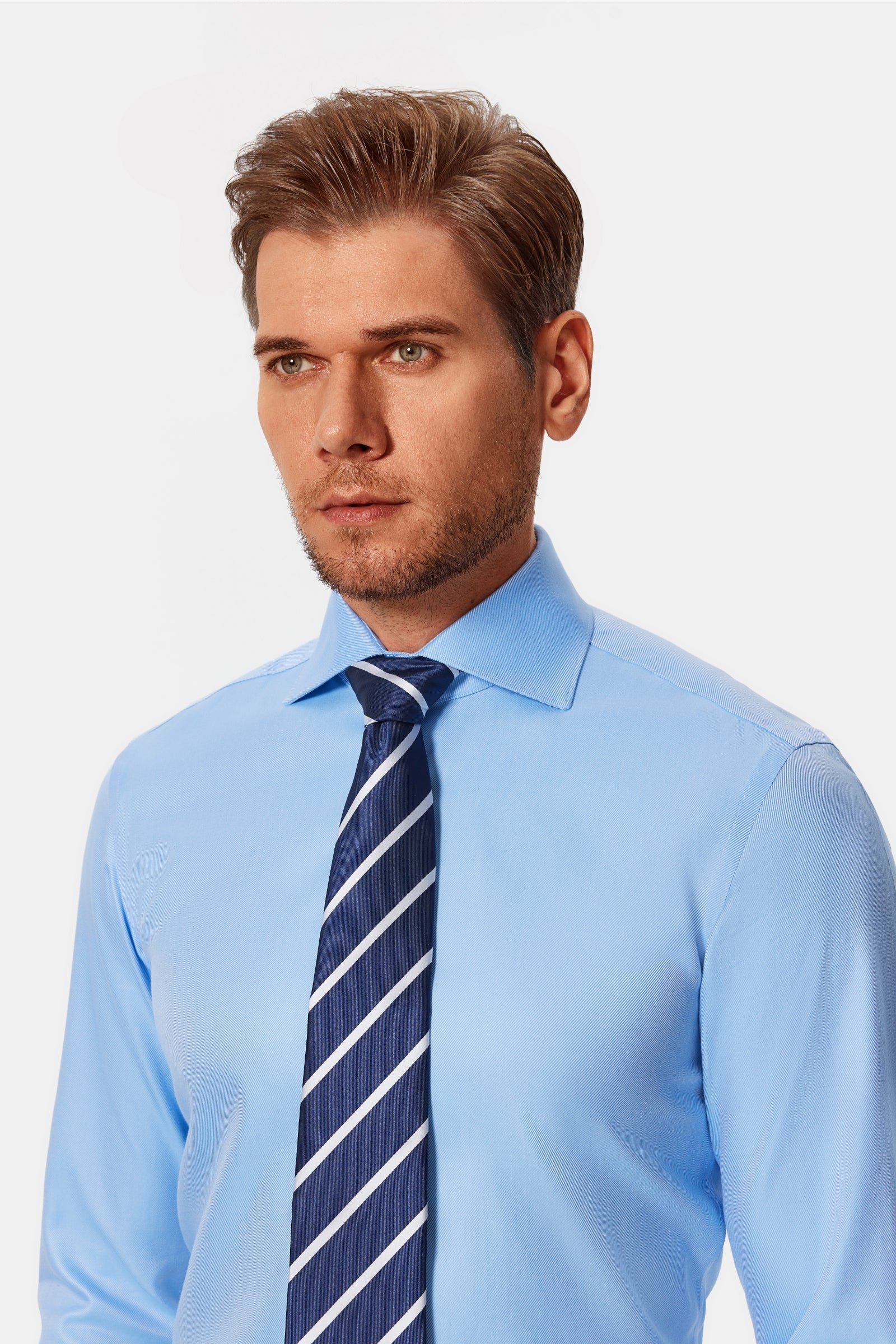 Mannheim Blue Stripe Lucious Non-Iron Shirt