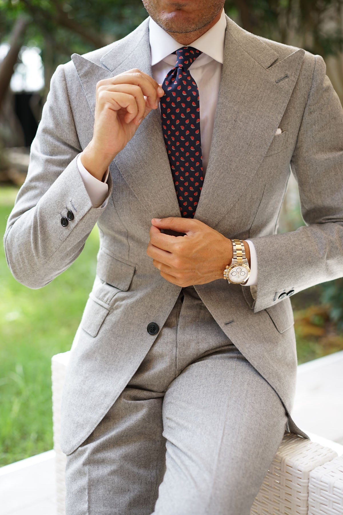 Milano Navy Blue Paisley Tie