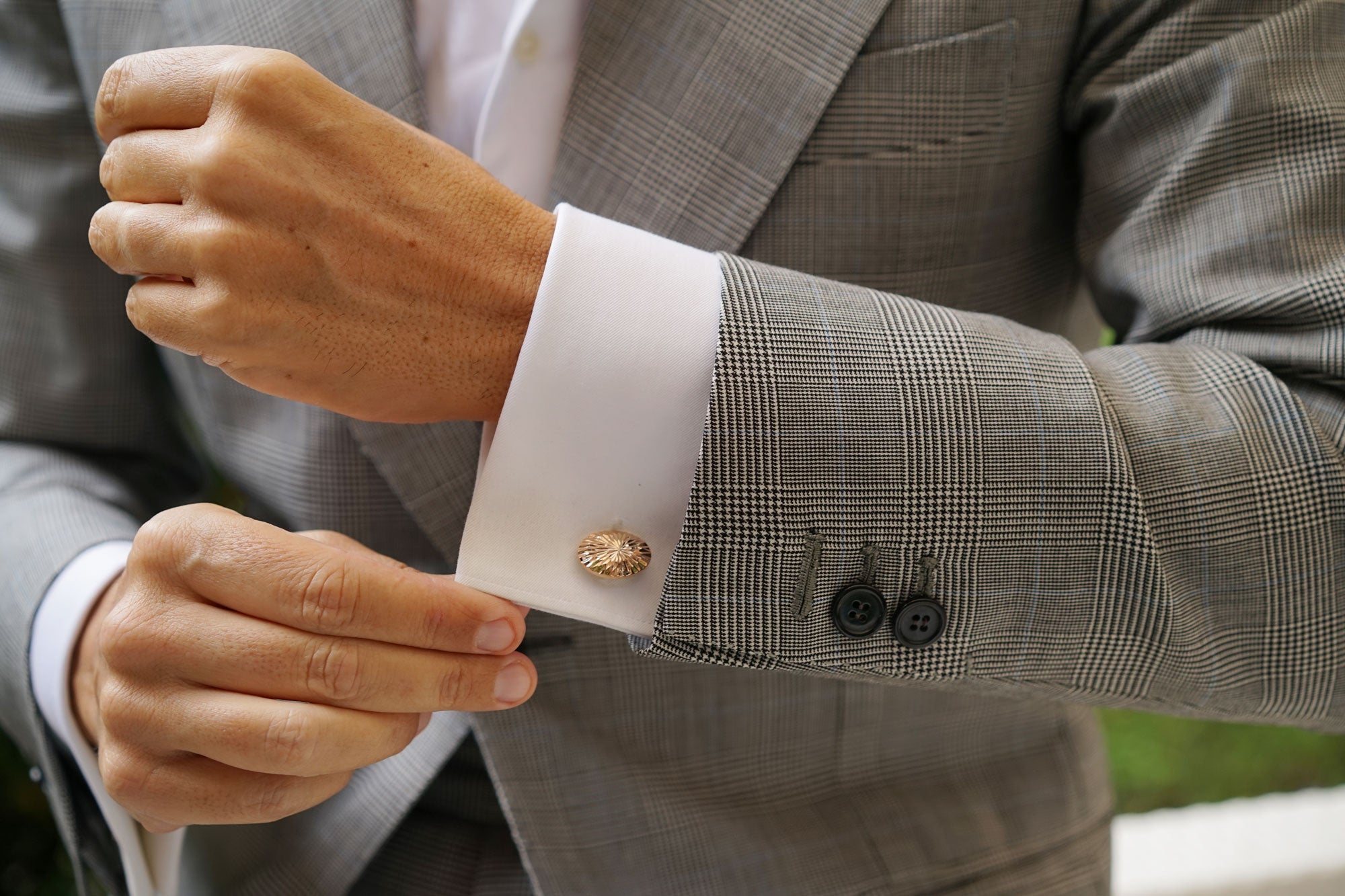 James Watt Rose Gold Cufflinks