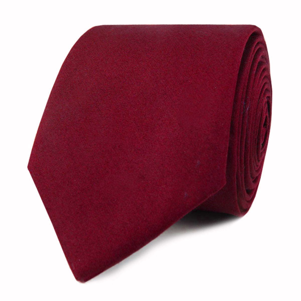 Maroon Cotton Skinny Tie