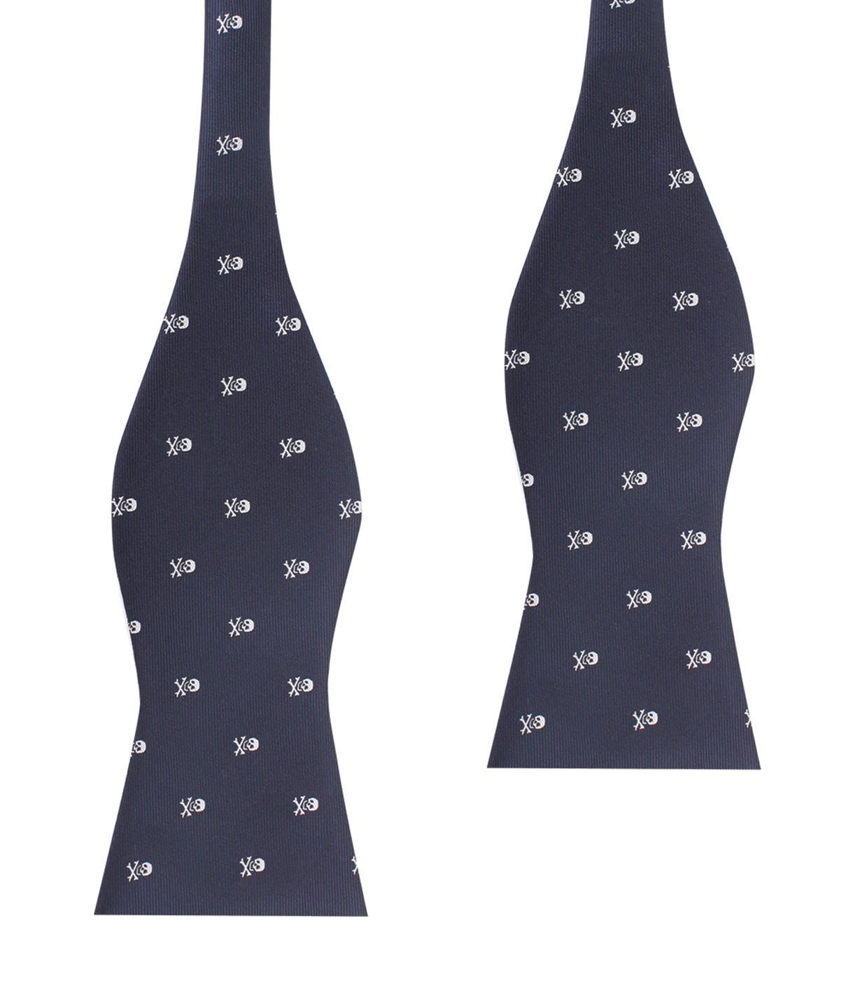 Navy Blue Pirate Skull Self Tie Bow Tie