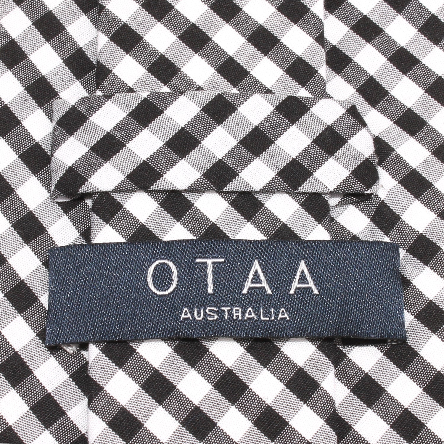 Black and White Gingham Cotton Skinny Tie