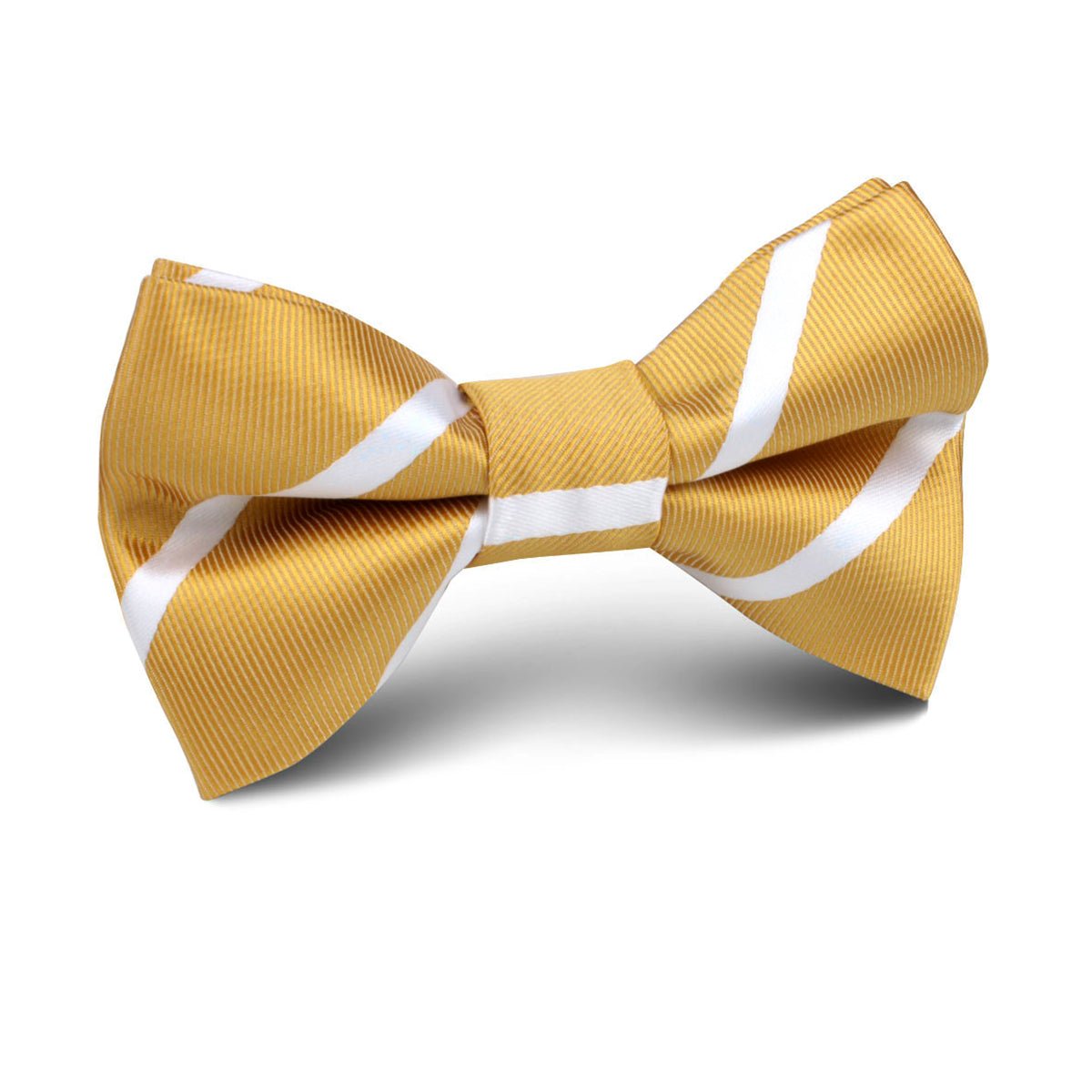 Gold Striped Kids Bow Tie