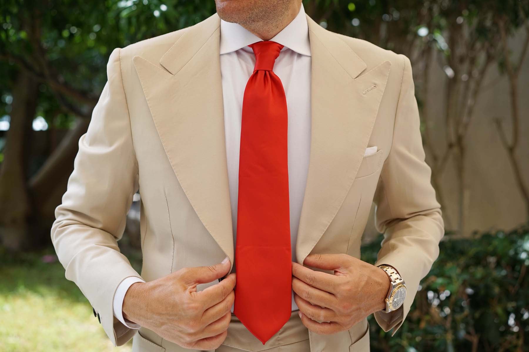 Red Cherry Satin Necktie