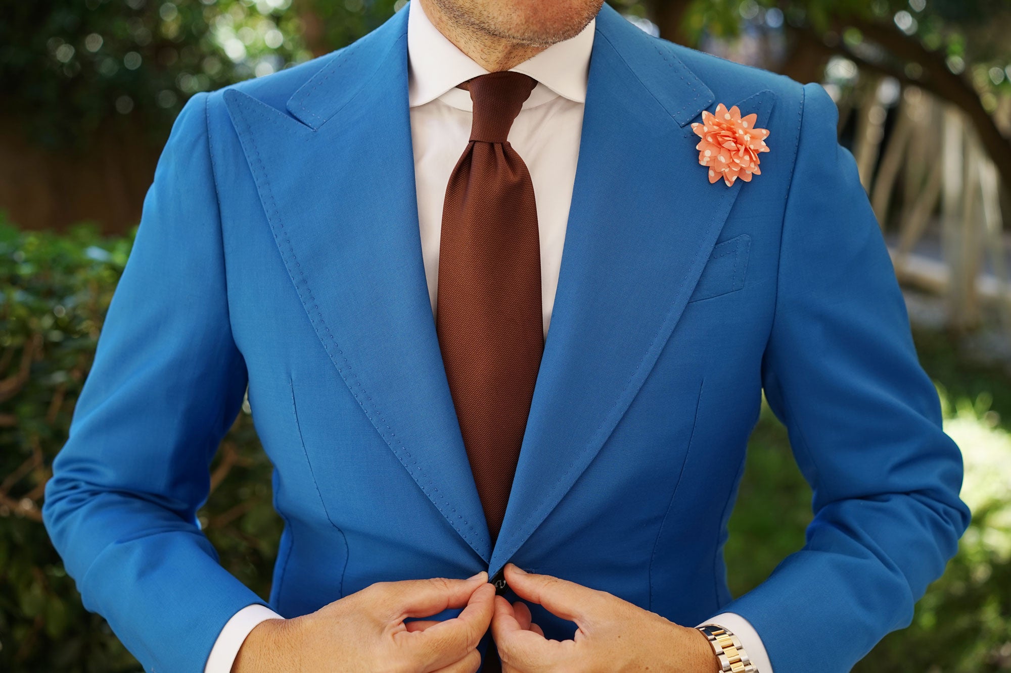 Pink Polka Dot Lapel Flowers