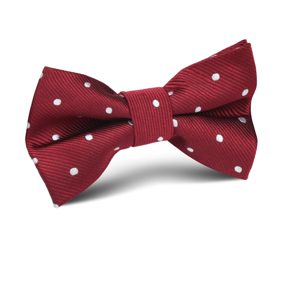 Burgundy Polka Dots Kids Bow Tie