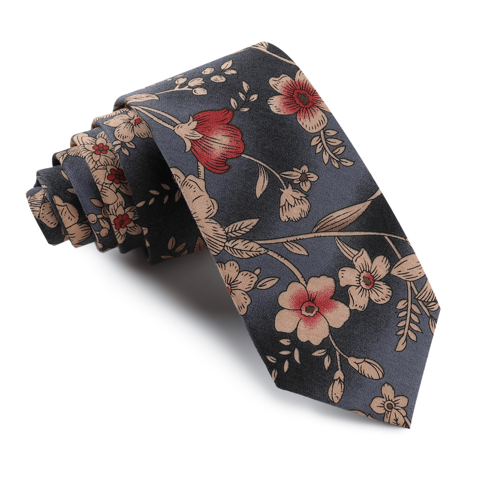 Bordeaux Baroque Floral Skinny Tie