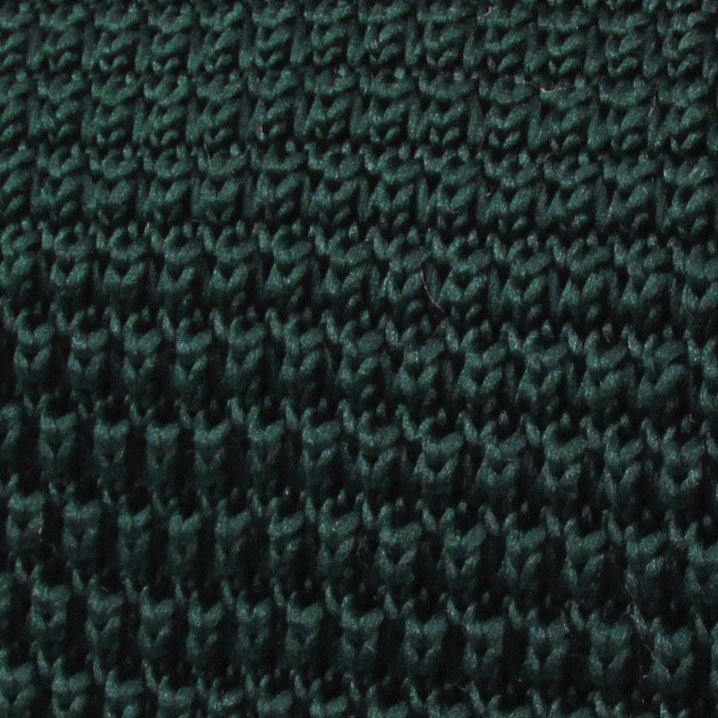 Dark Green Pointed Knitted Tie