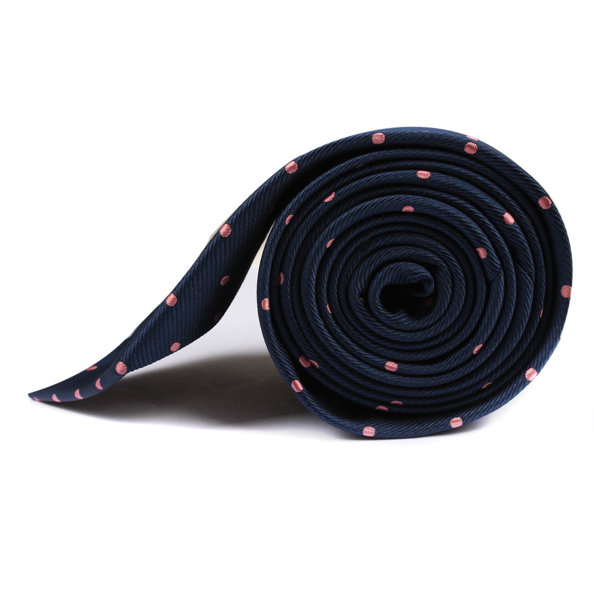 Navy Blue with Pink Polka Dots Tie