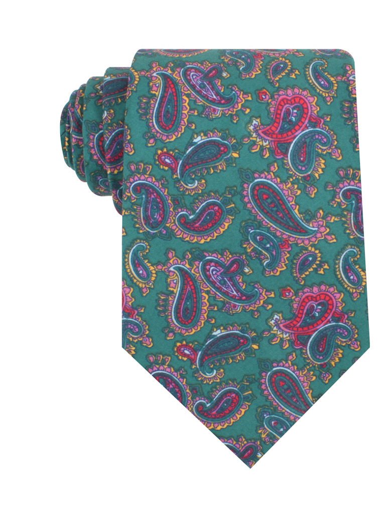 Hunter Green Isfahan Paisley Necktie