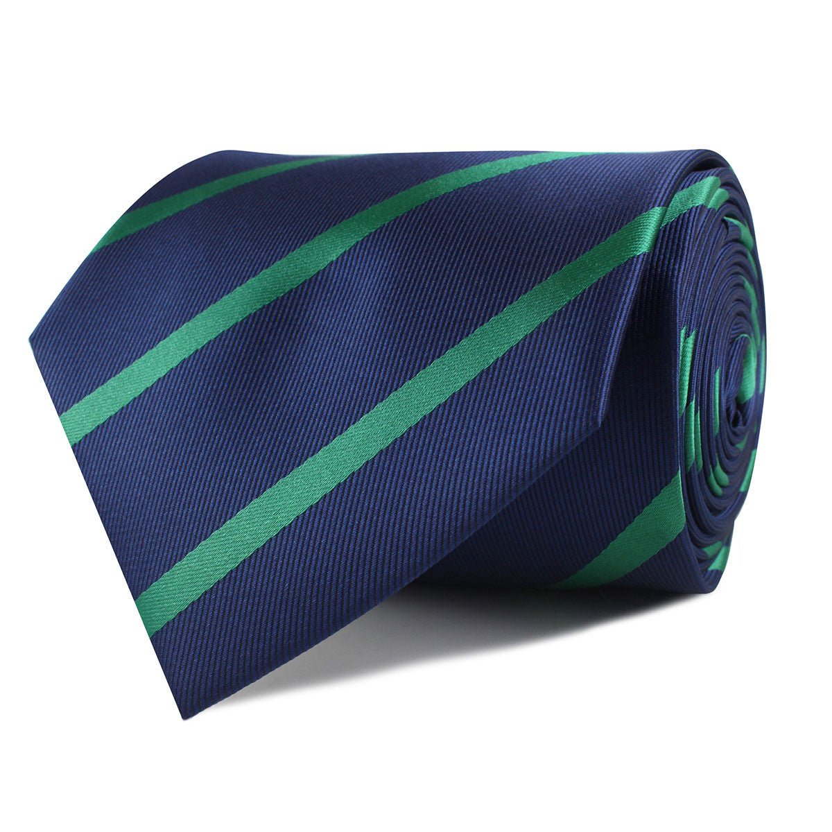 Navy Blue with Green Stripes Necktie