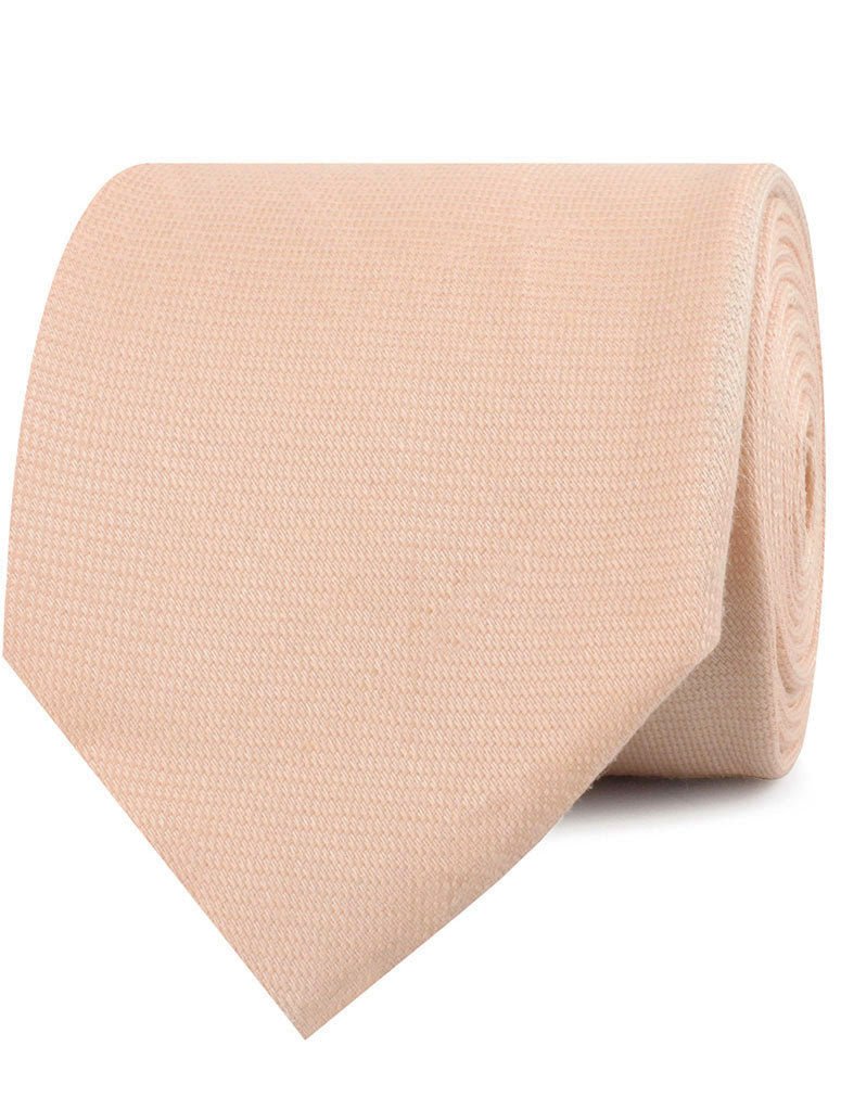 Blush Beige Linen Necktie