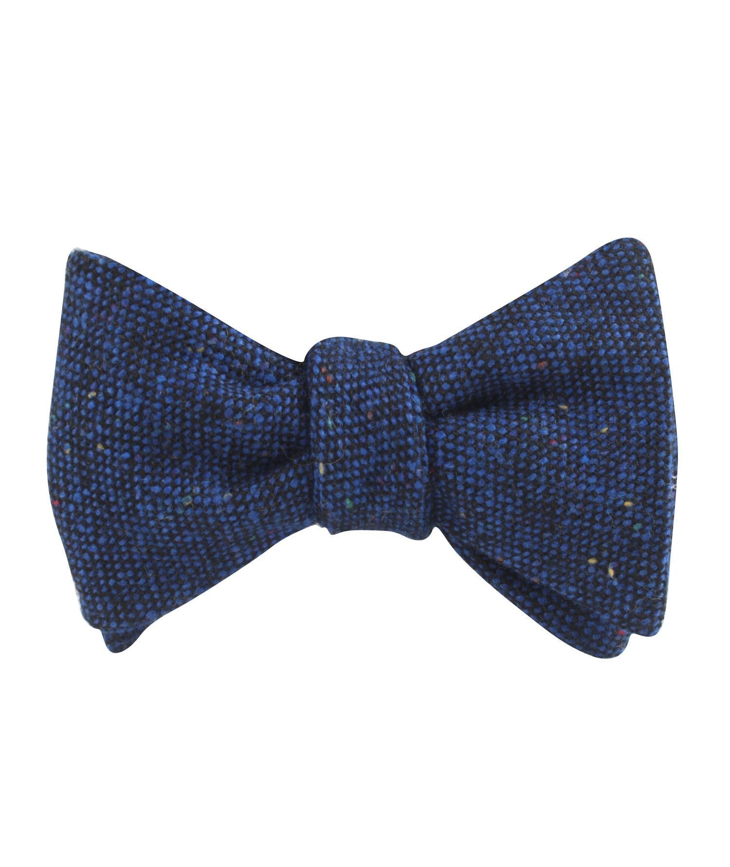 Speckles on Blue Donegal Self Bow Tie