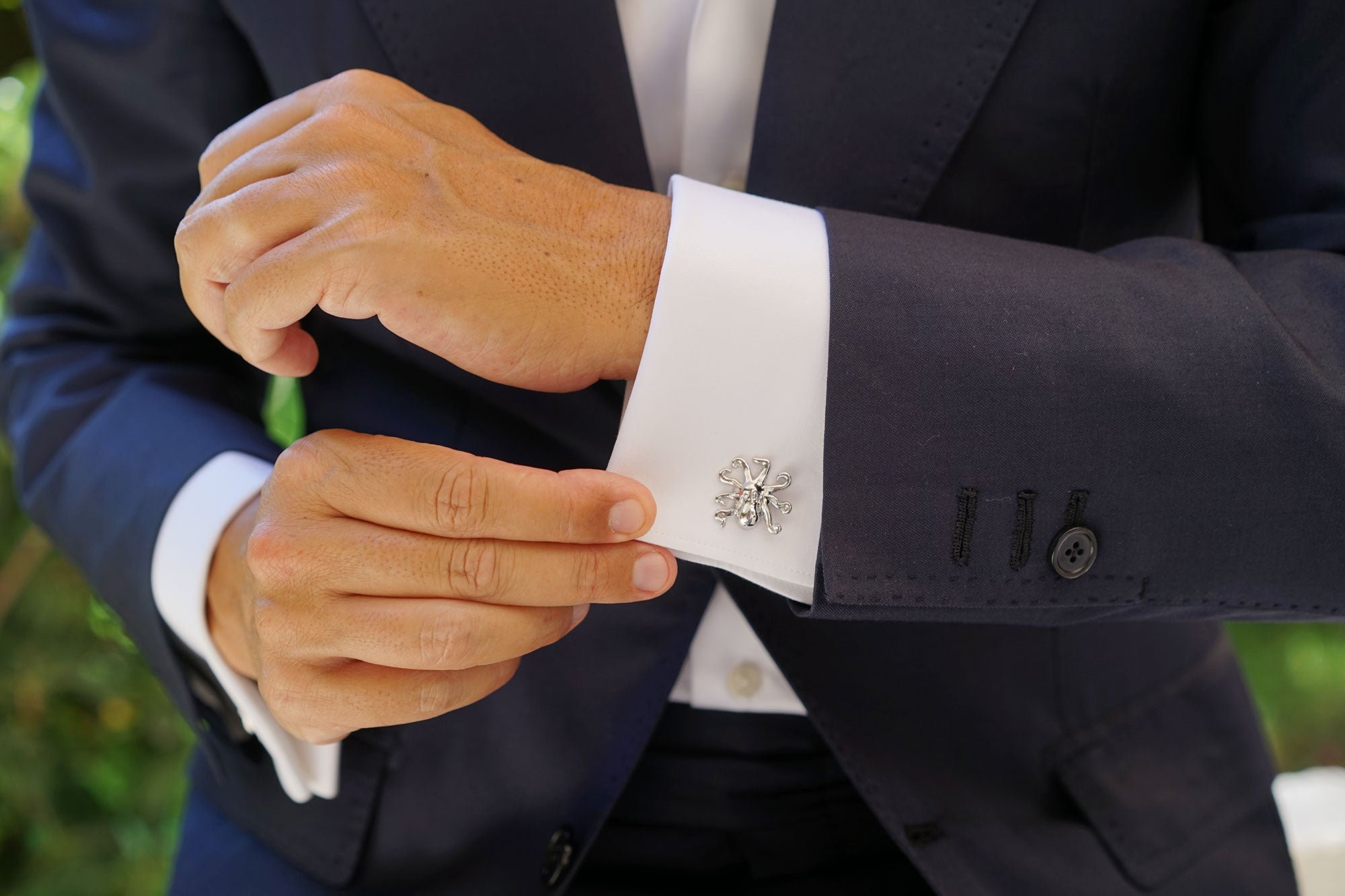 Silver Ghost Octopus Cufflinks